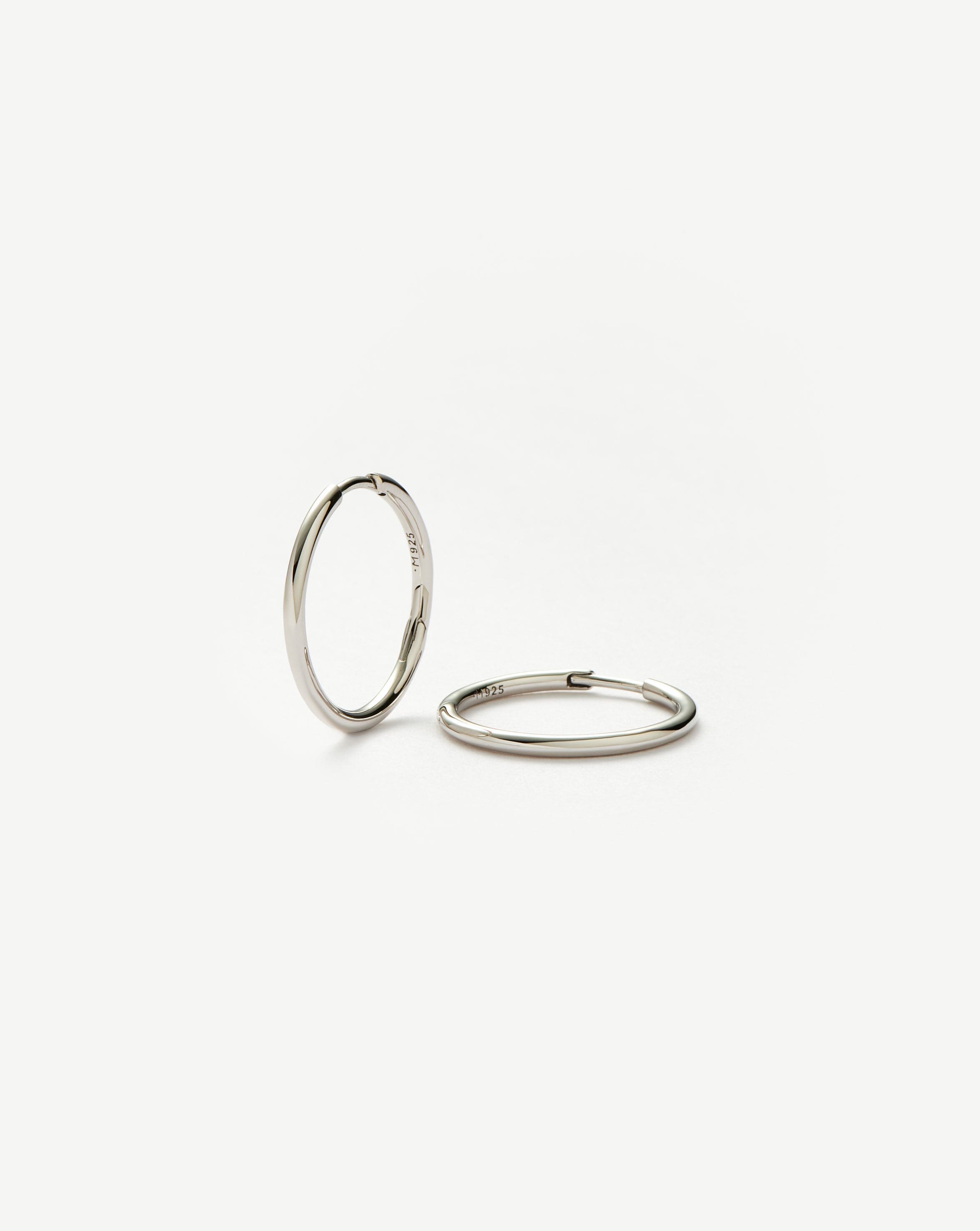 Small Hoop Earrings | Rhodium Plated Recycled Sterling Silver