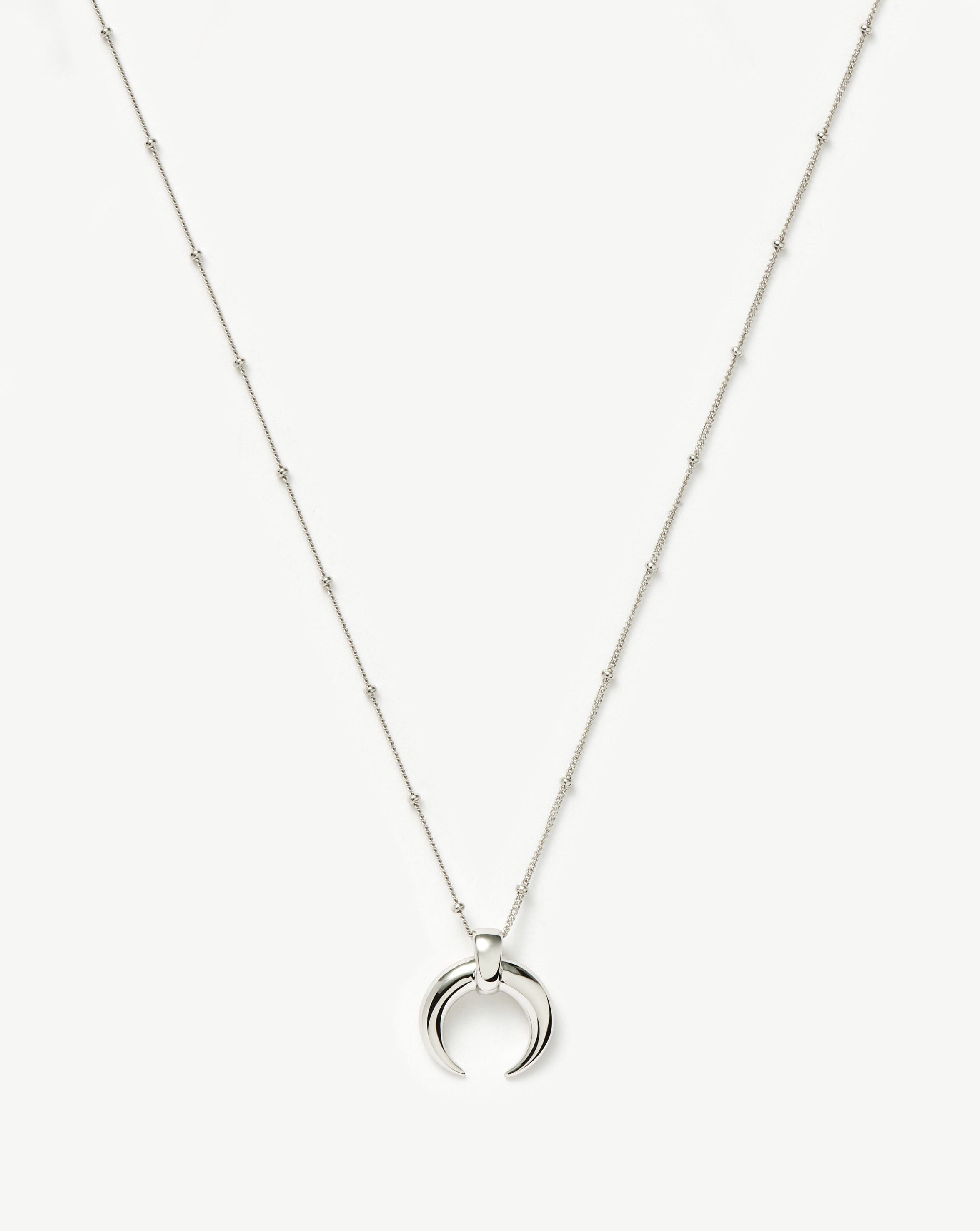 Gold Plated Horn Pendant Necklace with Bobble Chain | Lucy Williams