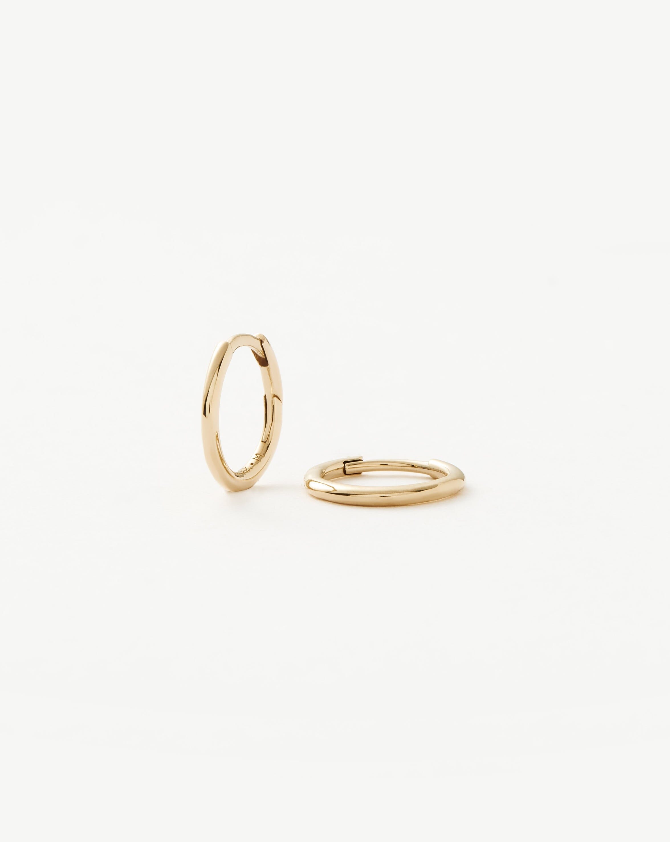 Lightweight Mini Hoop Earrings in 14k Recycled Gold | Classic Fine Jewelry