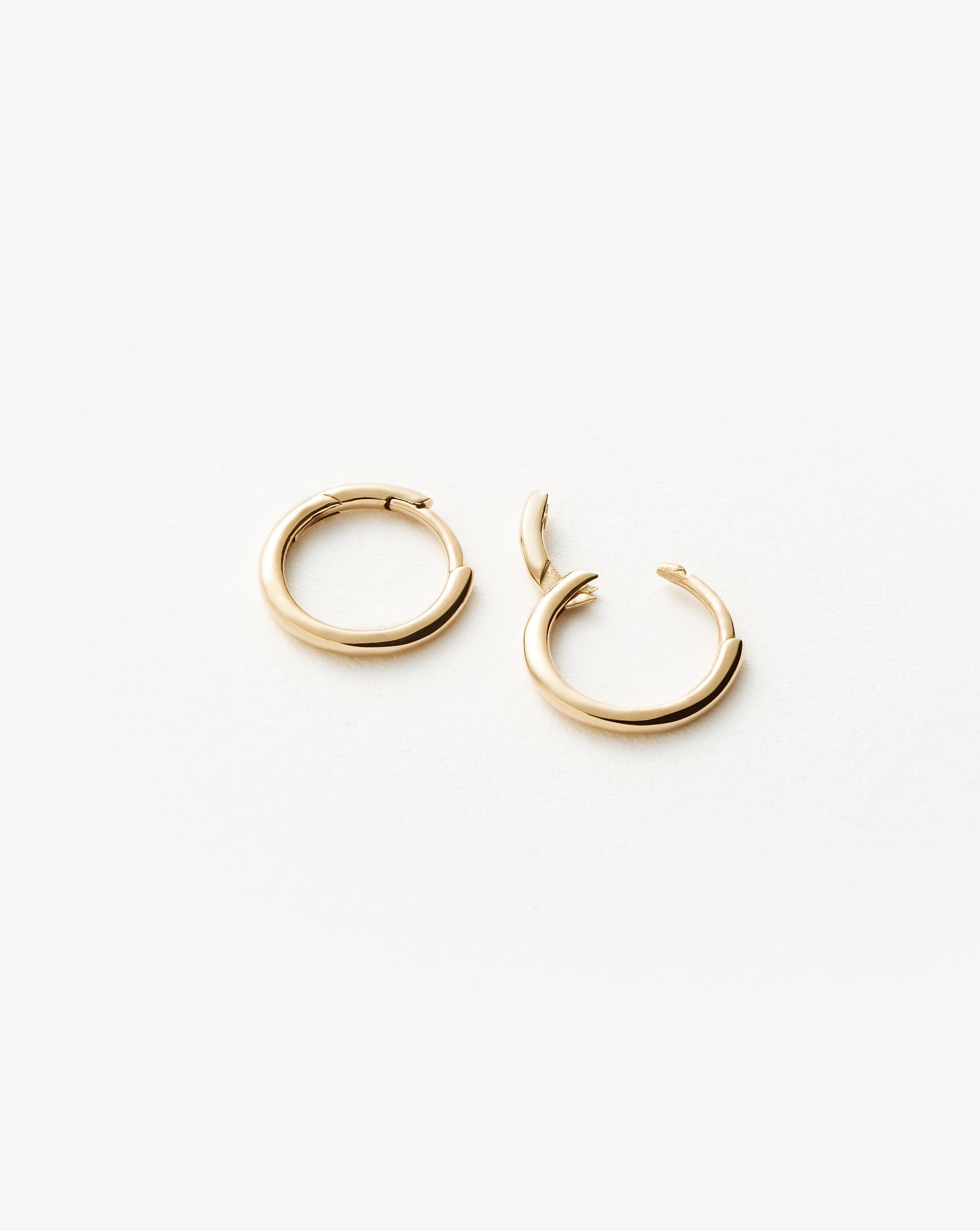 Lightweight Mini Hoop Earrings in 14k Recycled Gold | Classic Fine Jewelry