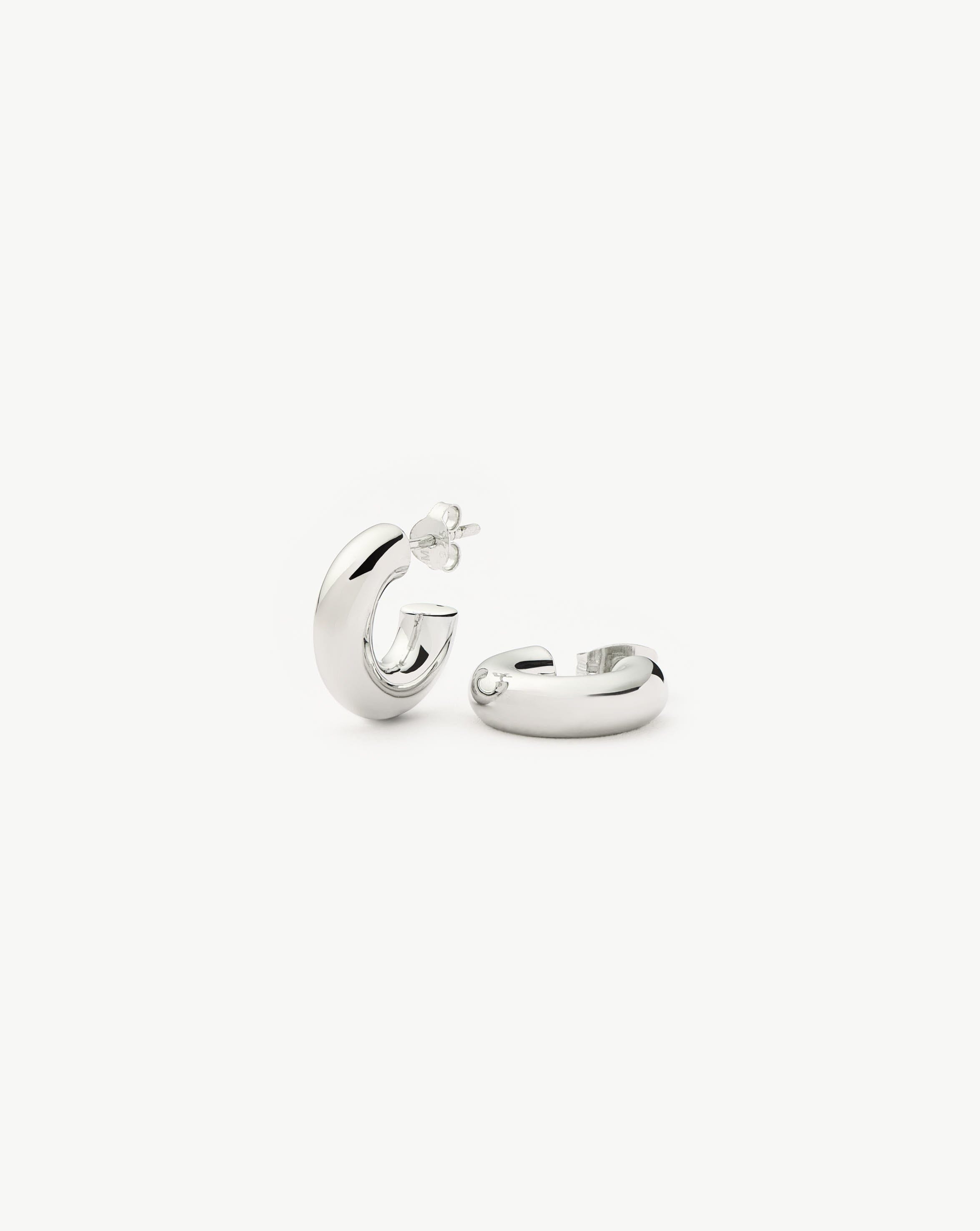 Chubby Mini Hoop Earrings in Sterling Silver | Lightweight & Versatile