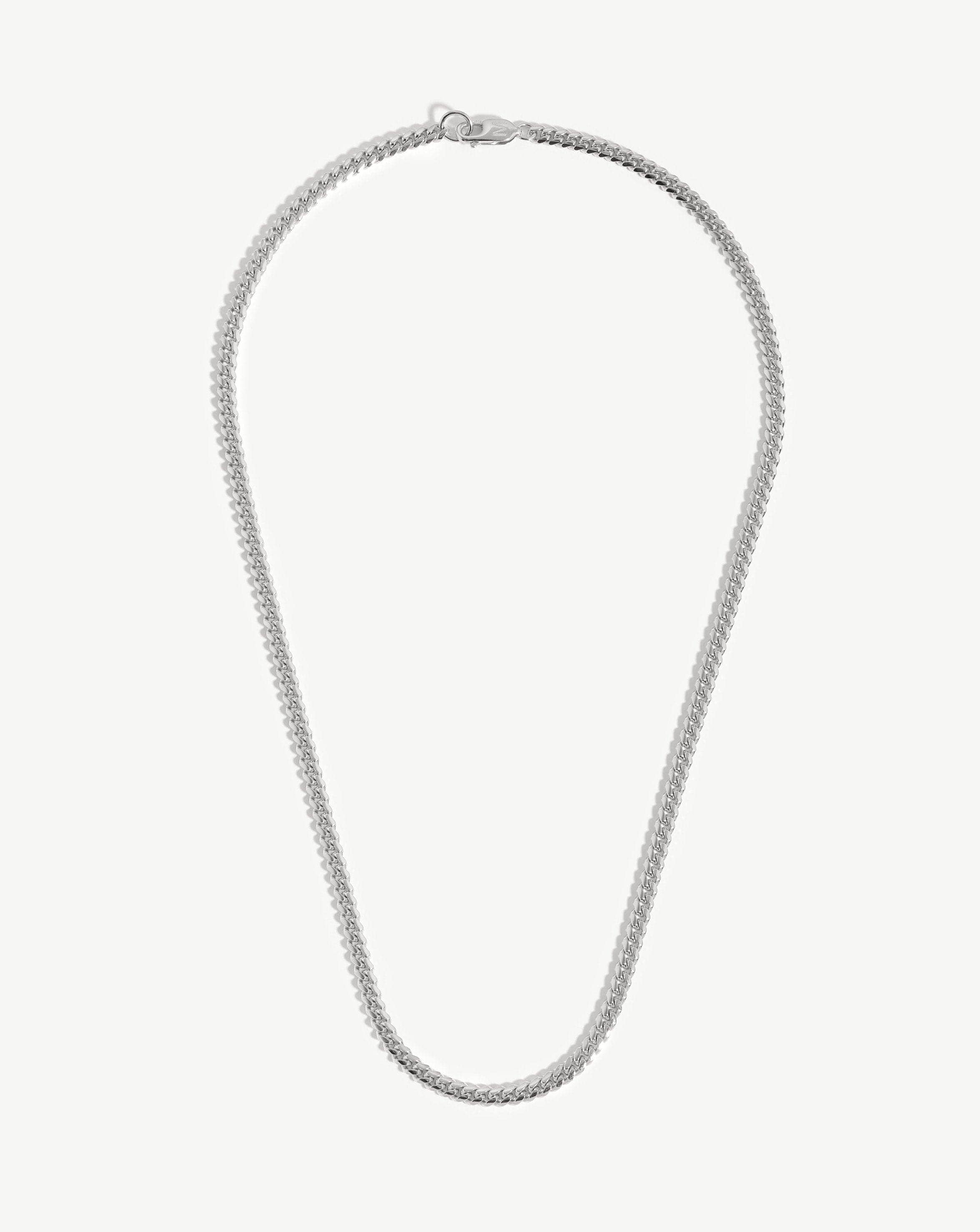 Men's Gold Plated Curb Chain Necklace | Sterling Silver Round Link