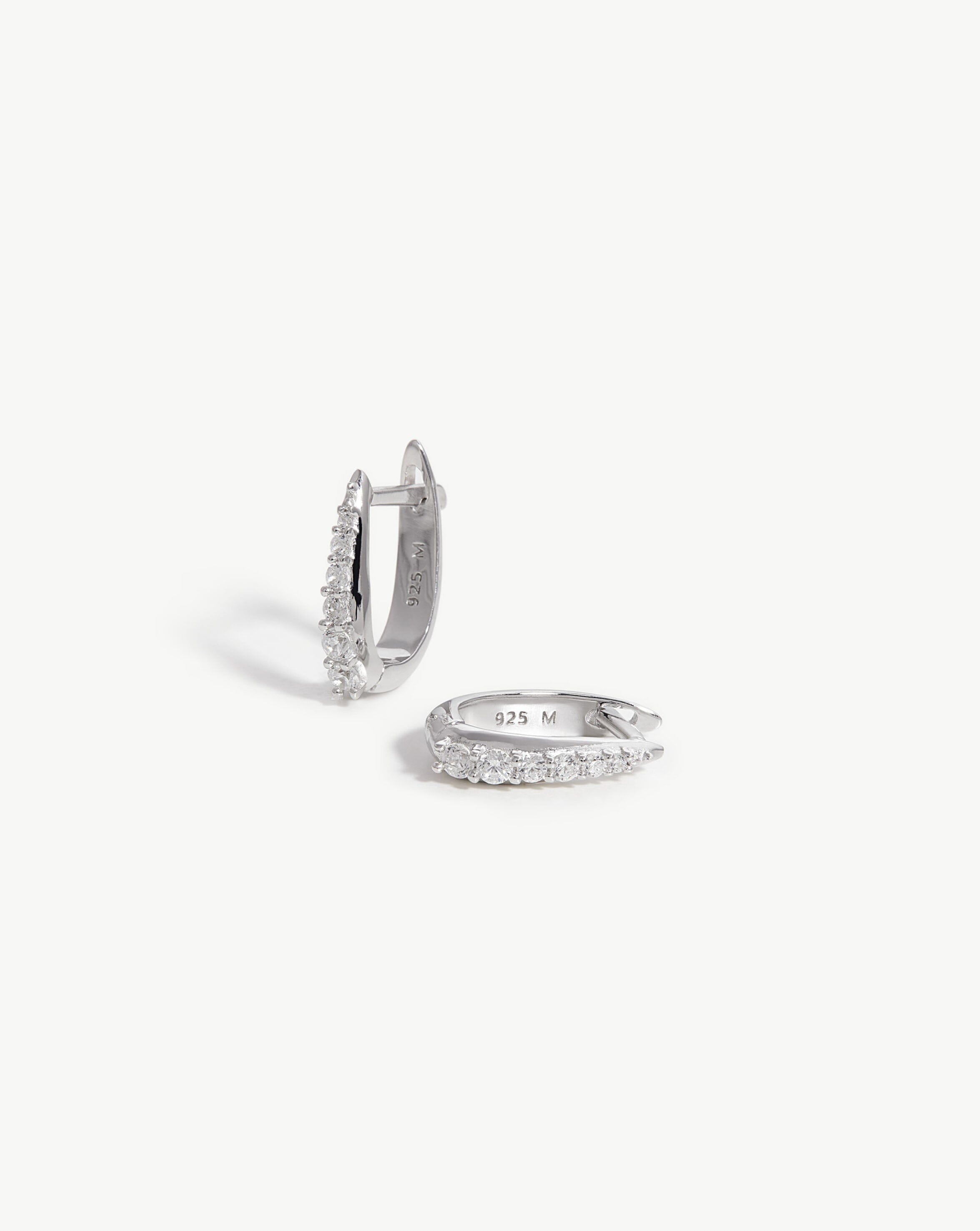Claw Huggie Earrings in Sterling Silver with Pavé CZ Stones | Missoma