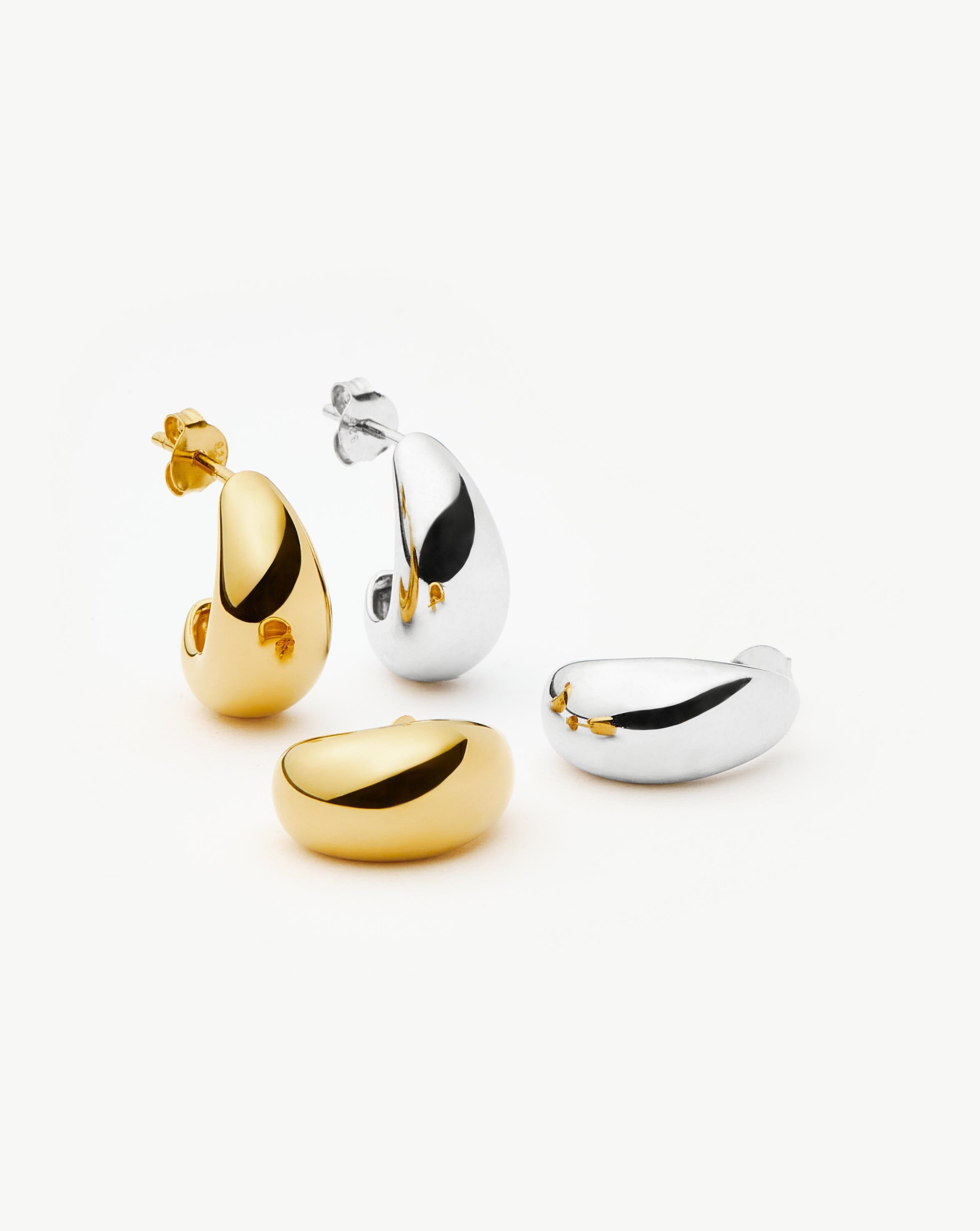 Mixed Metal Mini Hoop Earrings Set | Savi Dome