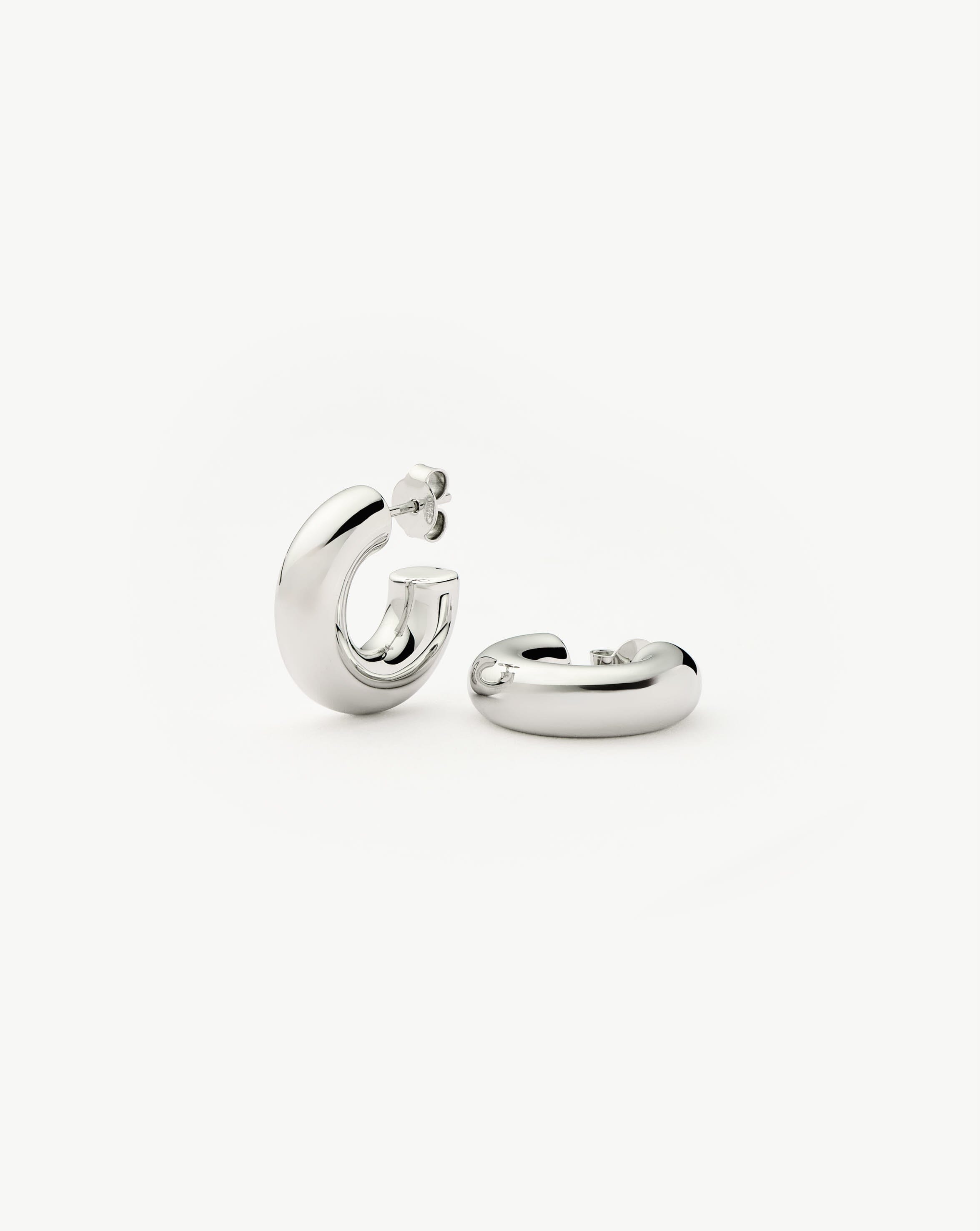 Chubby Small Hoop Earrings in Sterling Silver | Lightweight & Versatile