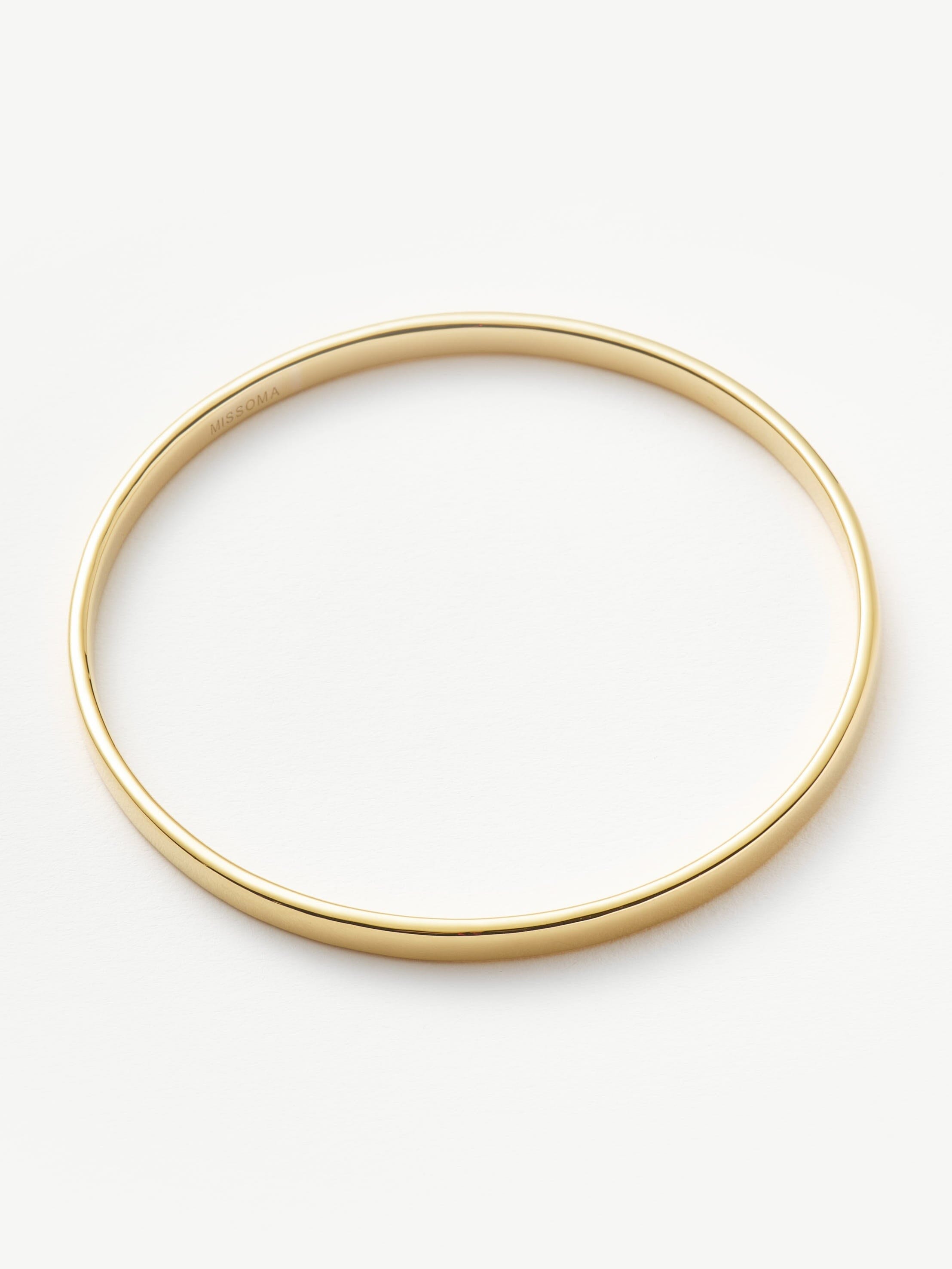 Classic 18k Gold Plated Round Bangle Bracelet | Everyday Jewelry Essential