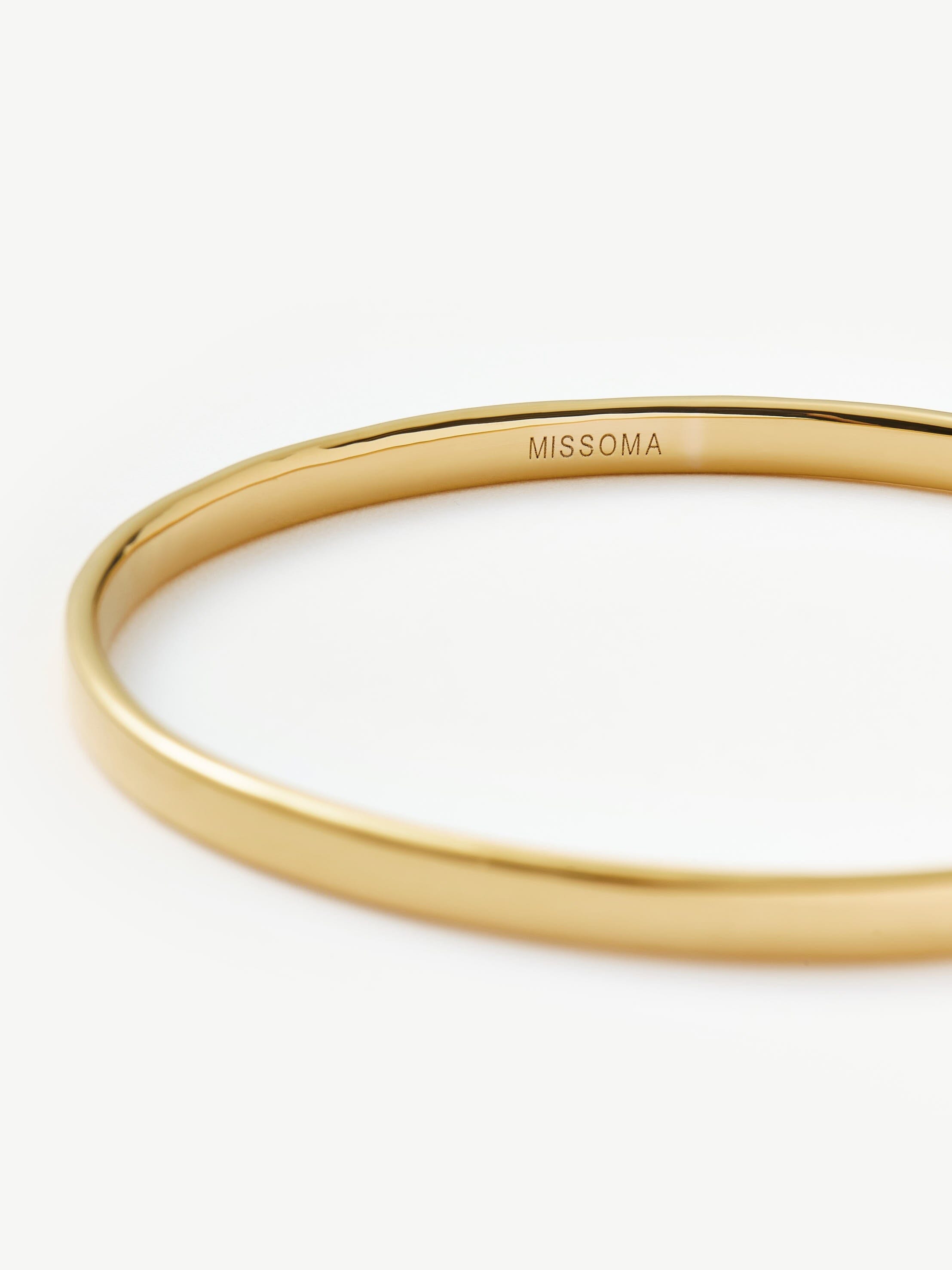 Classic 18k Gold Plated Round Bangle Bracelet | Everyday Jewelry Essential