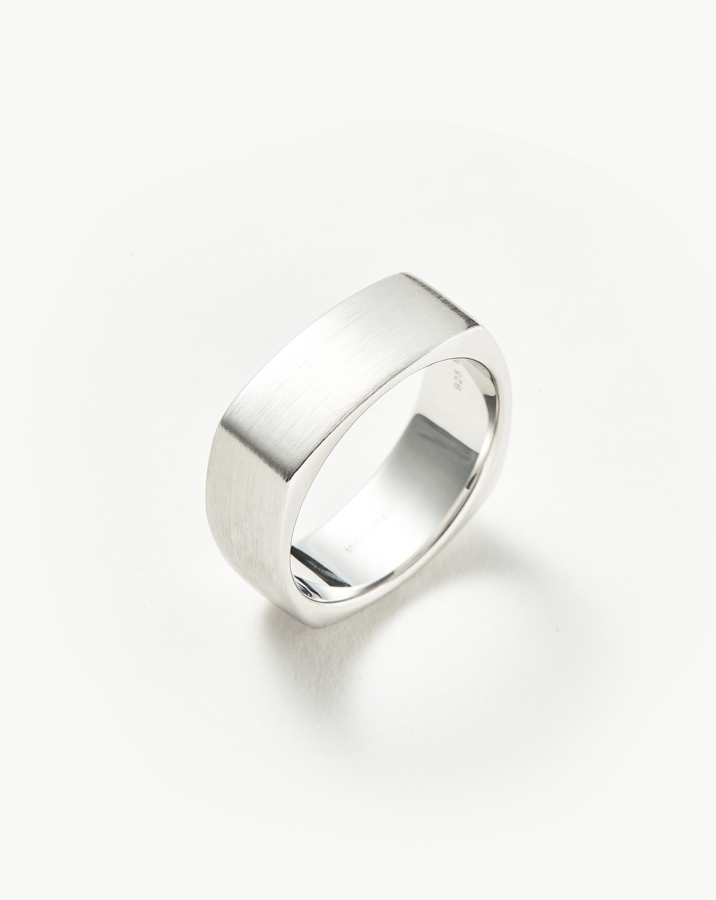 Engravable Matte Men's Ring | Sterling Silver Wide Band