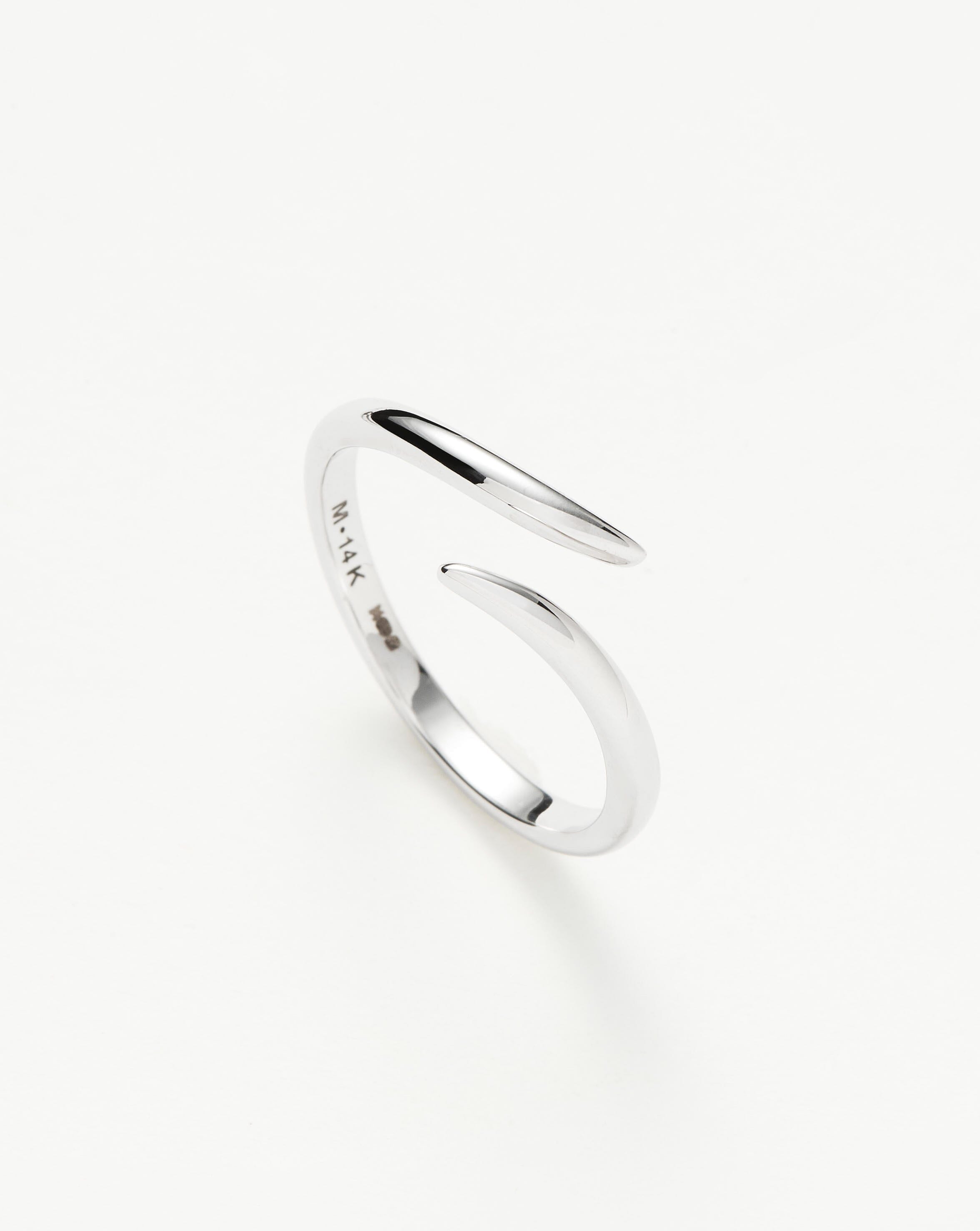 14k White Gold Open Claw Ring | Recycled & Hallmarked