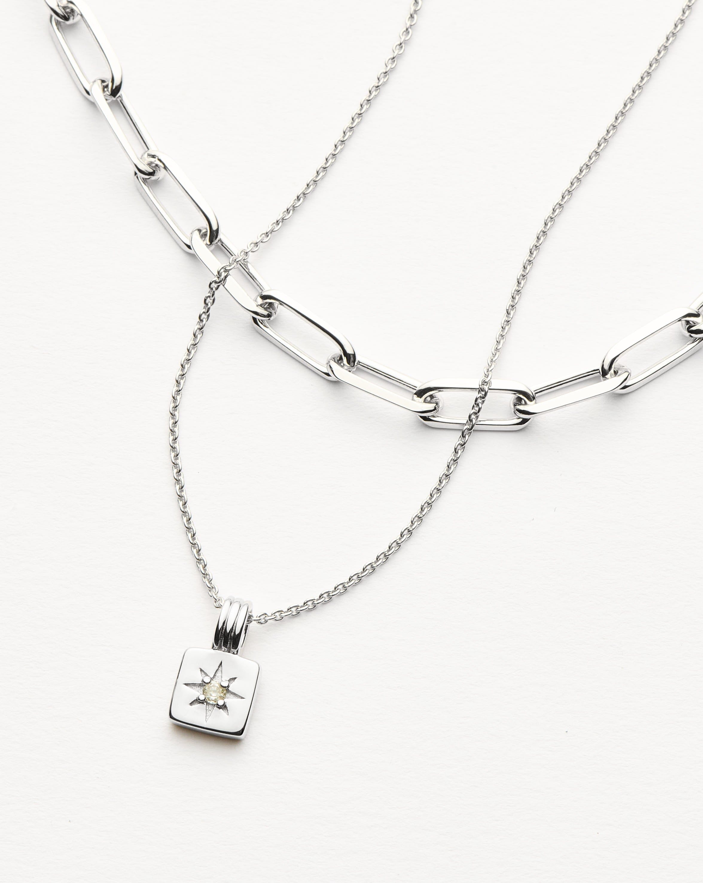 Silver Plated Star & Paperclip Necklace Set with Cubic Zirconia | Missoma