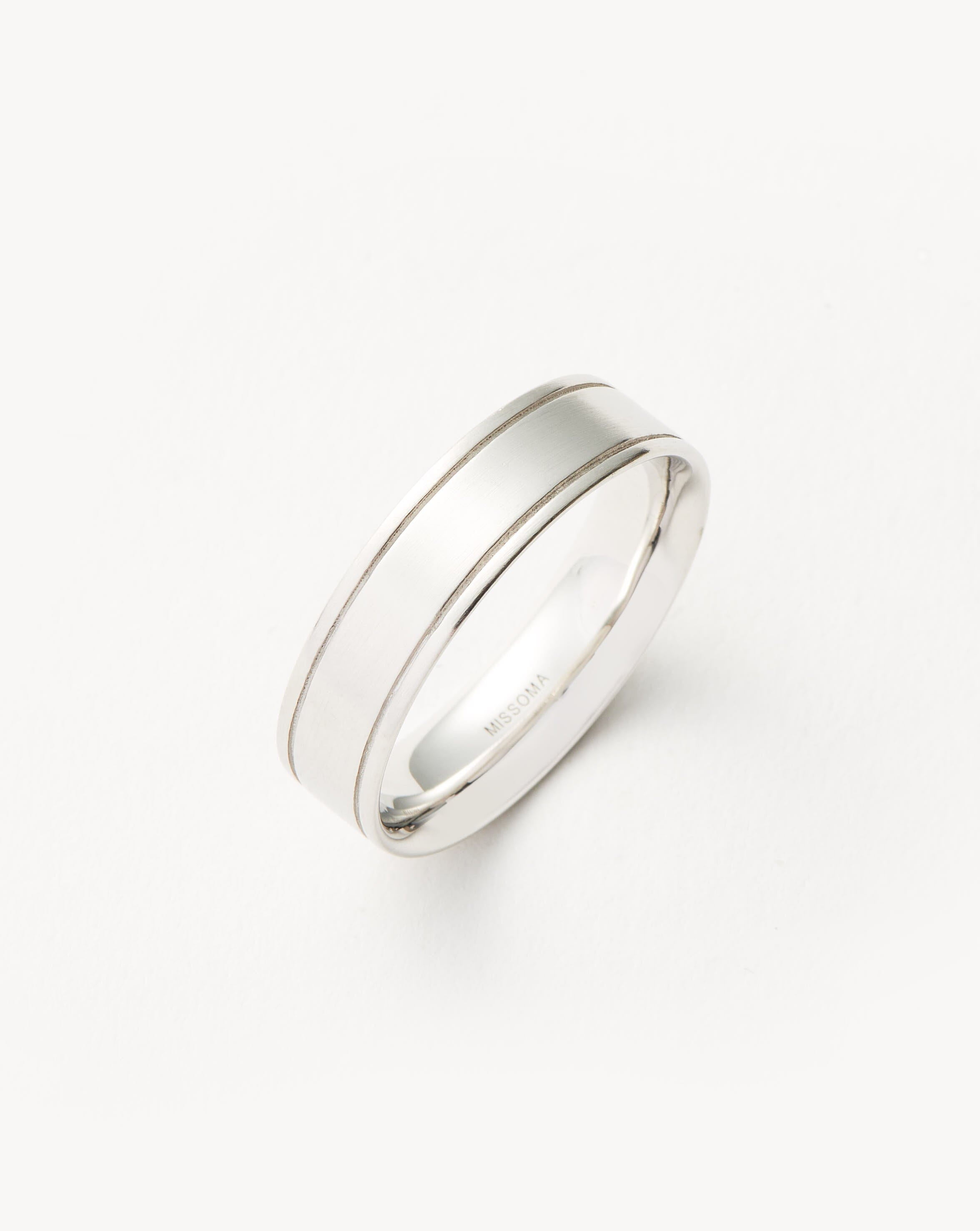 Men's Sterling Silver Classic Ring with Brushed Finish | Handcrafted