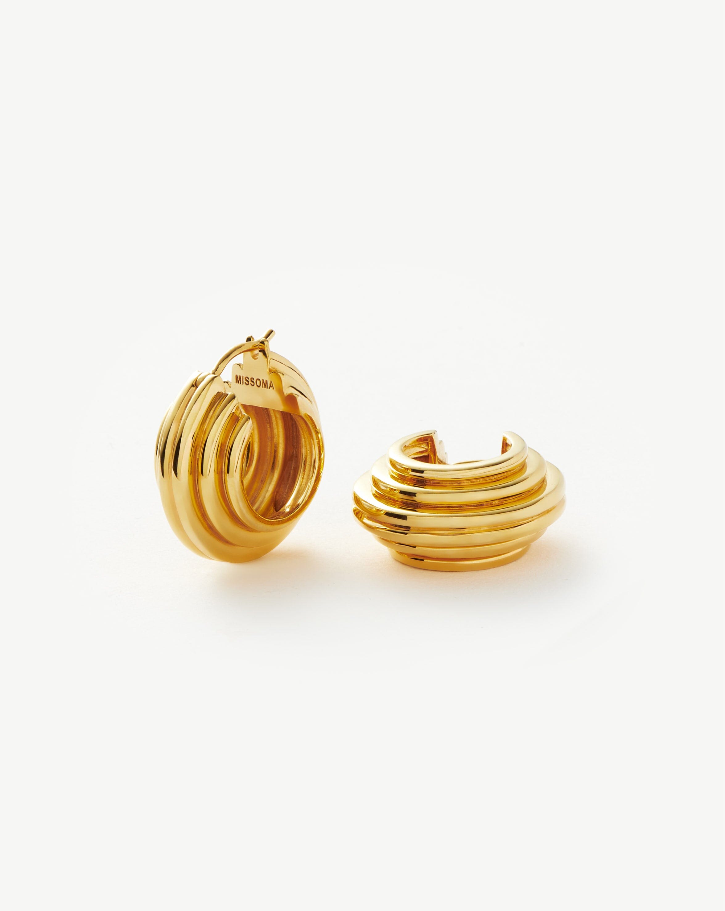 Chunky Gold Hoop Earrings with Ridge Detailing | Lucy Williams x Missoma