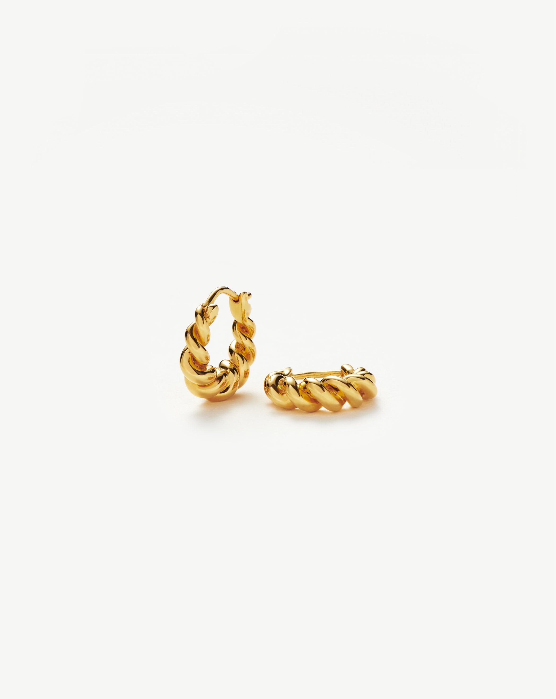 Twisted Gold Hoop Earrings | 18k Gold Vermeil
