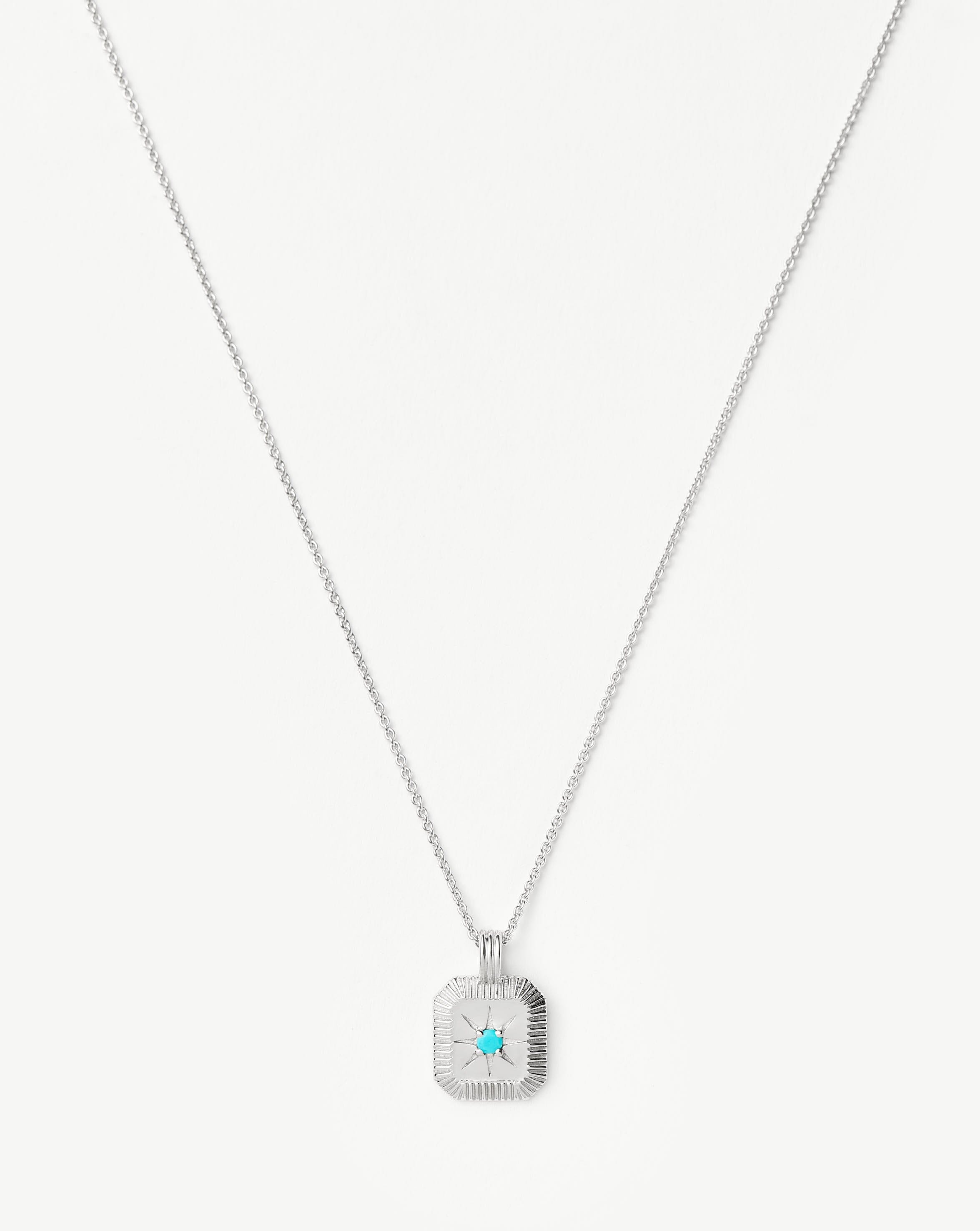 December Birthstone Necklace with Turquoise Magnesite & Star Motif