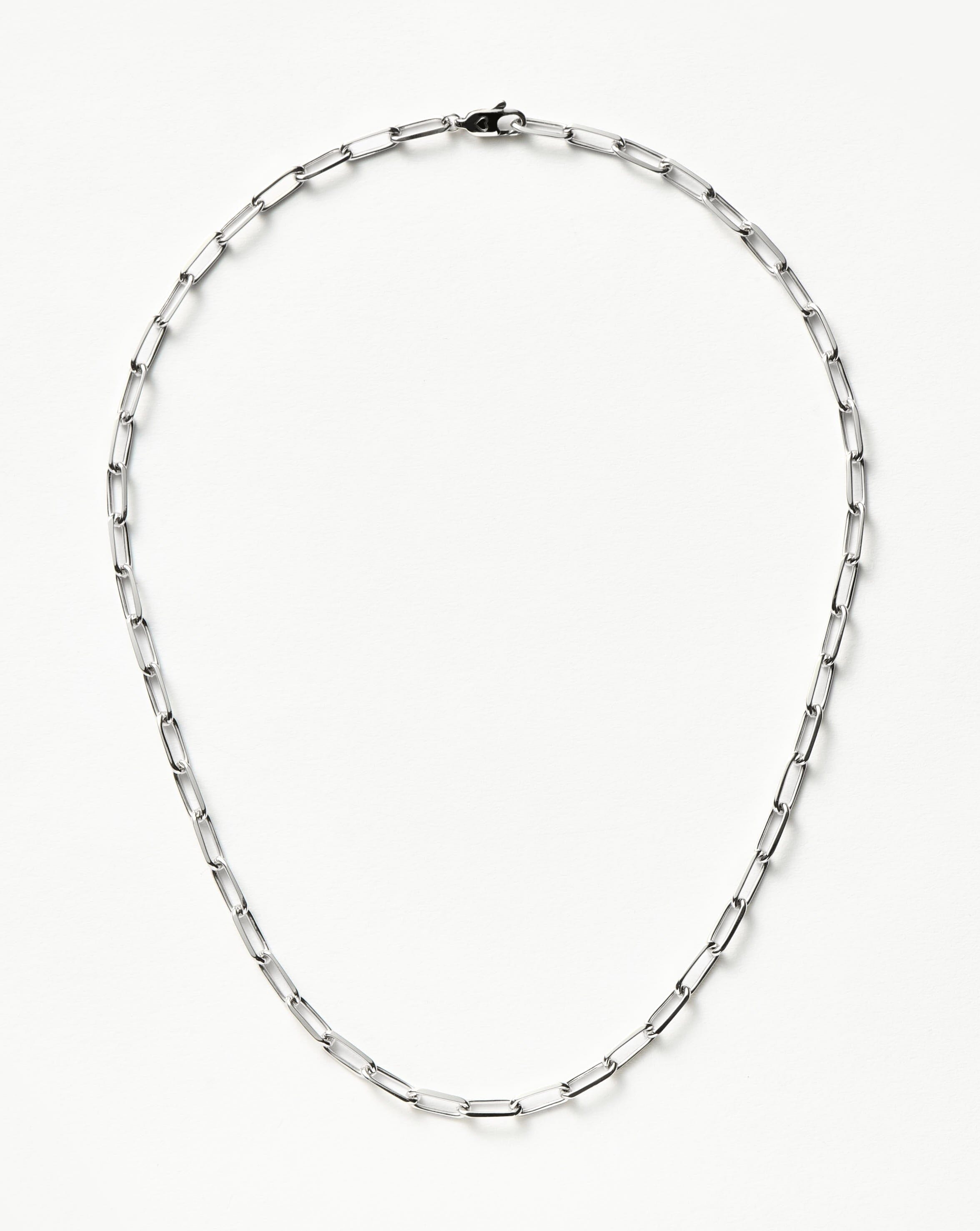Adjustable Paperclip Chain Necklace | Silver Plated Layering Jewelry