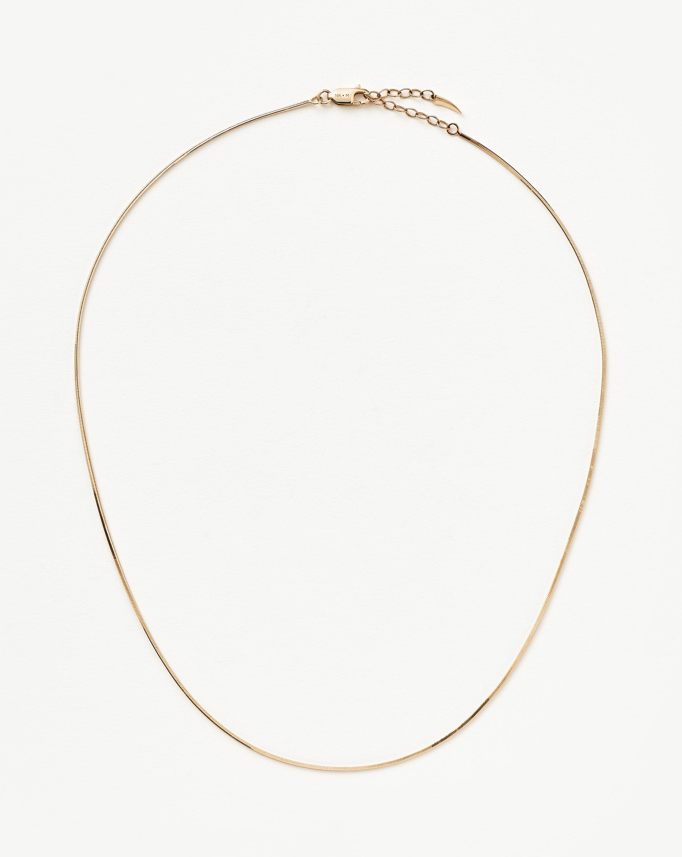 Fine Square Snake Chain Necklace in 14k Recycled Gold | Delicate Layering Jewelry