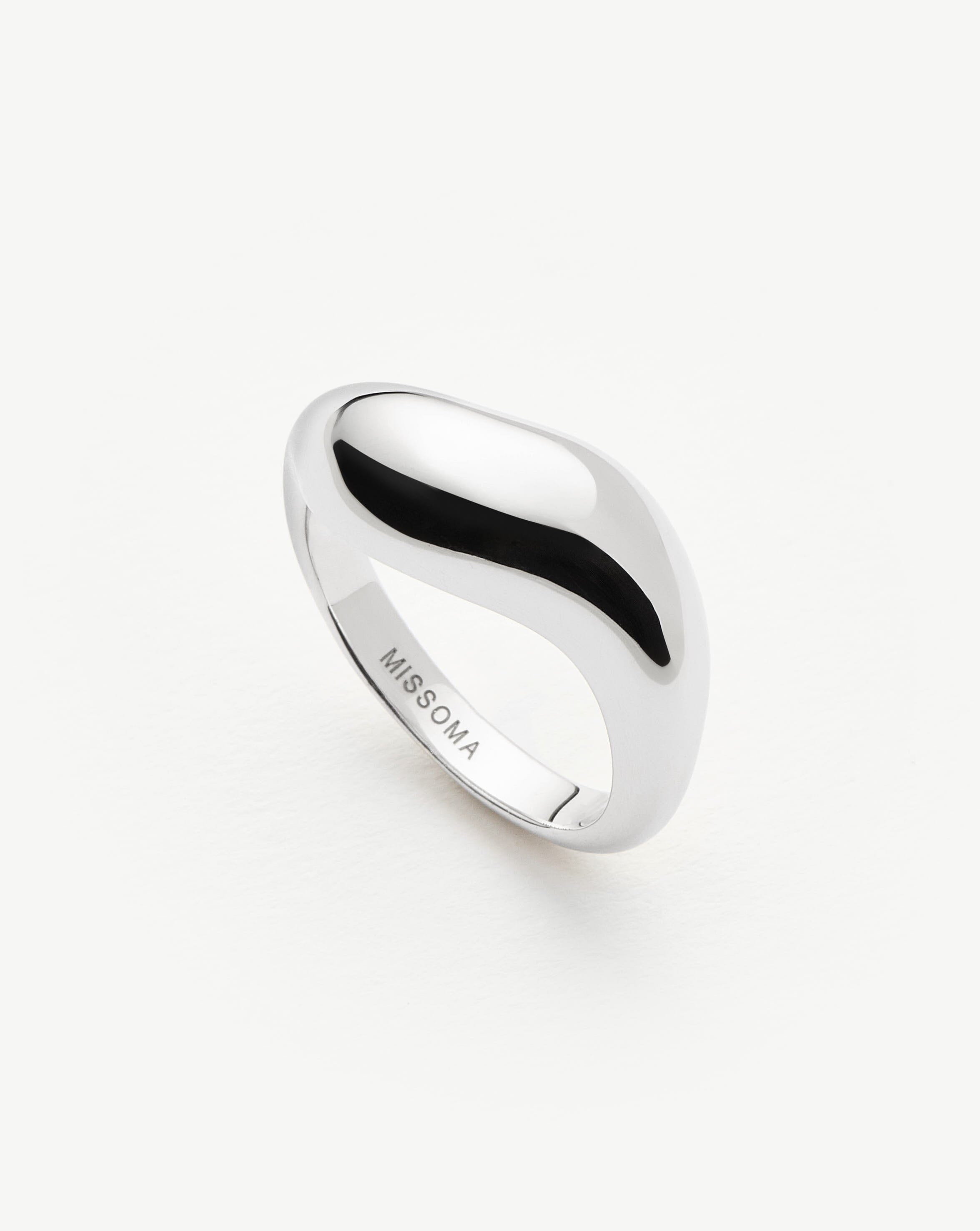 Sterling Silver Stacking Ring with Signature 'S' Design | Savi
