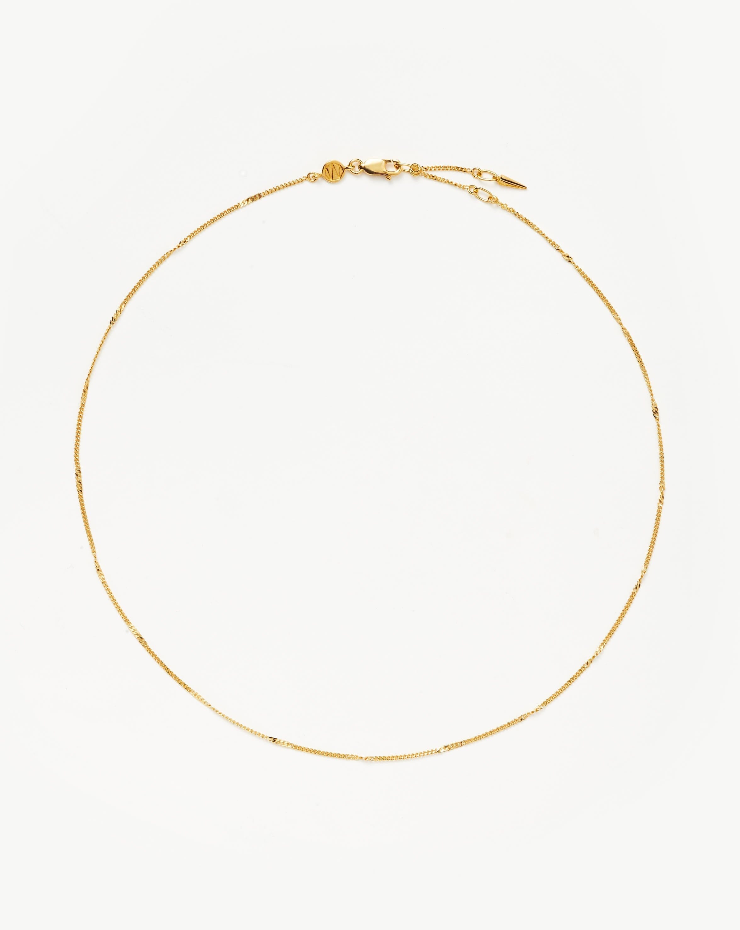 Gold Plated Curb Chain Necklace with Horn Pendant | Isa