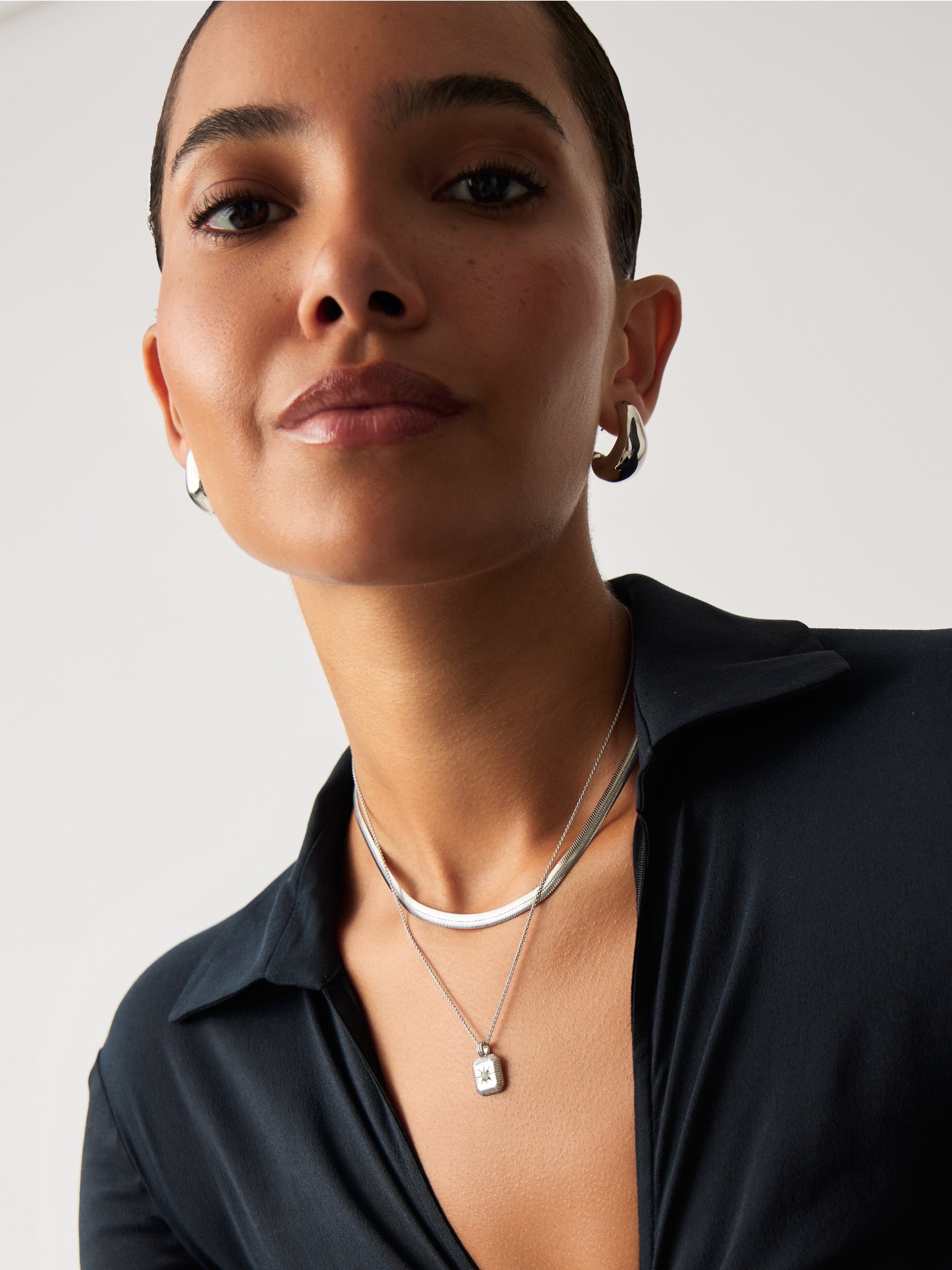 March Birthstone Necklace | Dyed Aqua Chalcedony Pendant for Prosperity