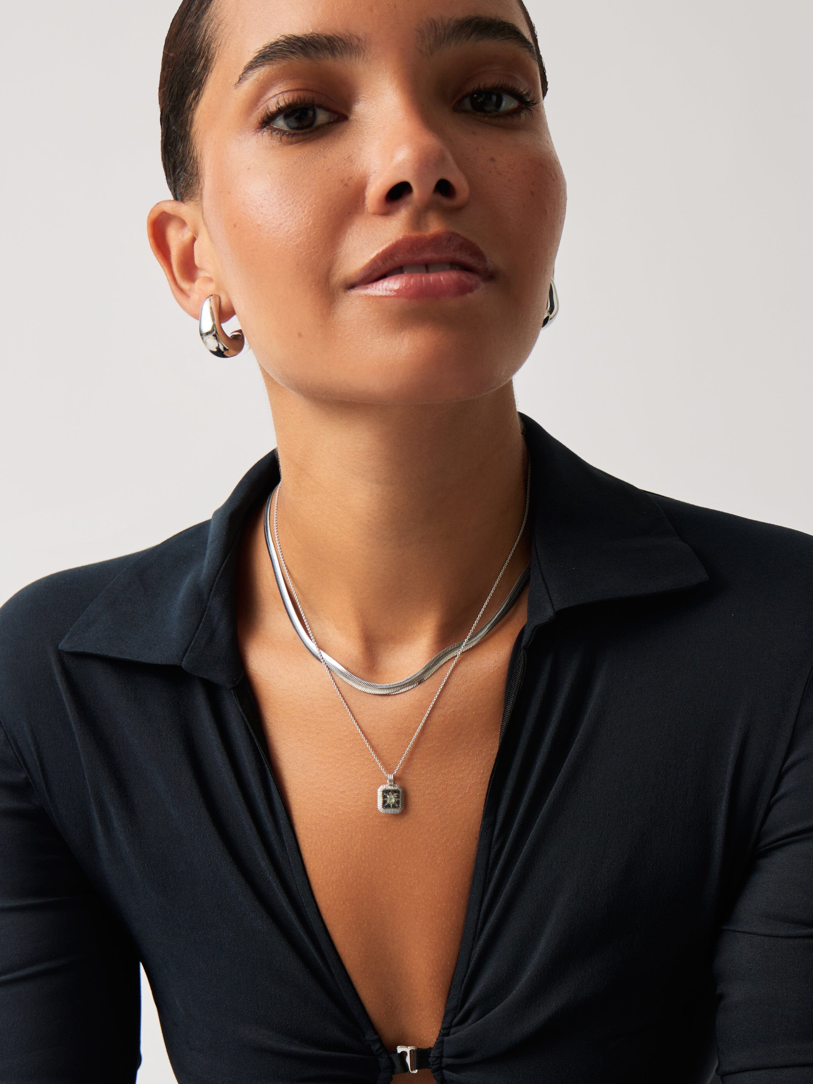 March Birthstone Necklace | Dyed Aqua Chalcedony Pendant for Prosperity