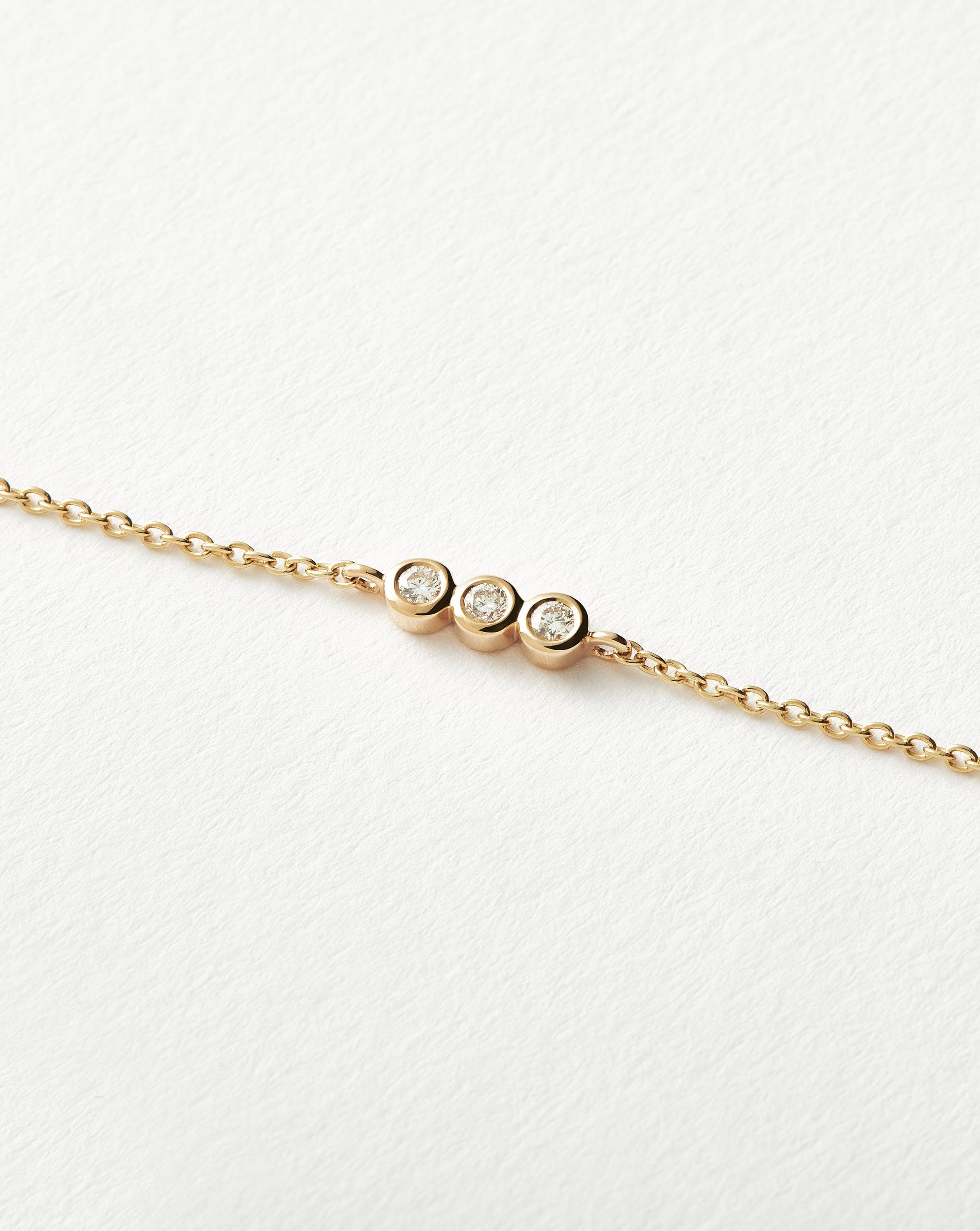 14k Gold Diamond Solitaire Bracelet with Trio Pendant | Recycled & Conflict-Free
