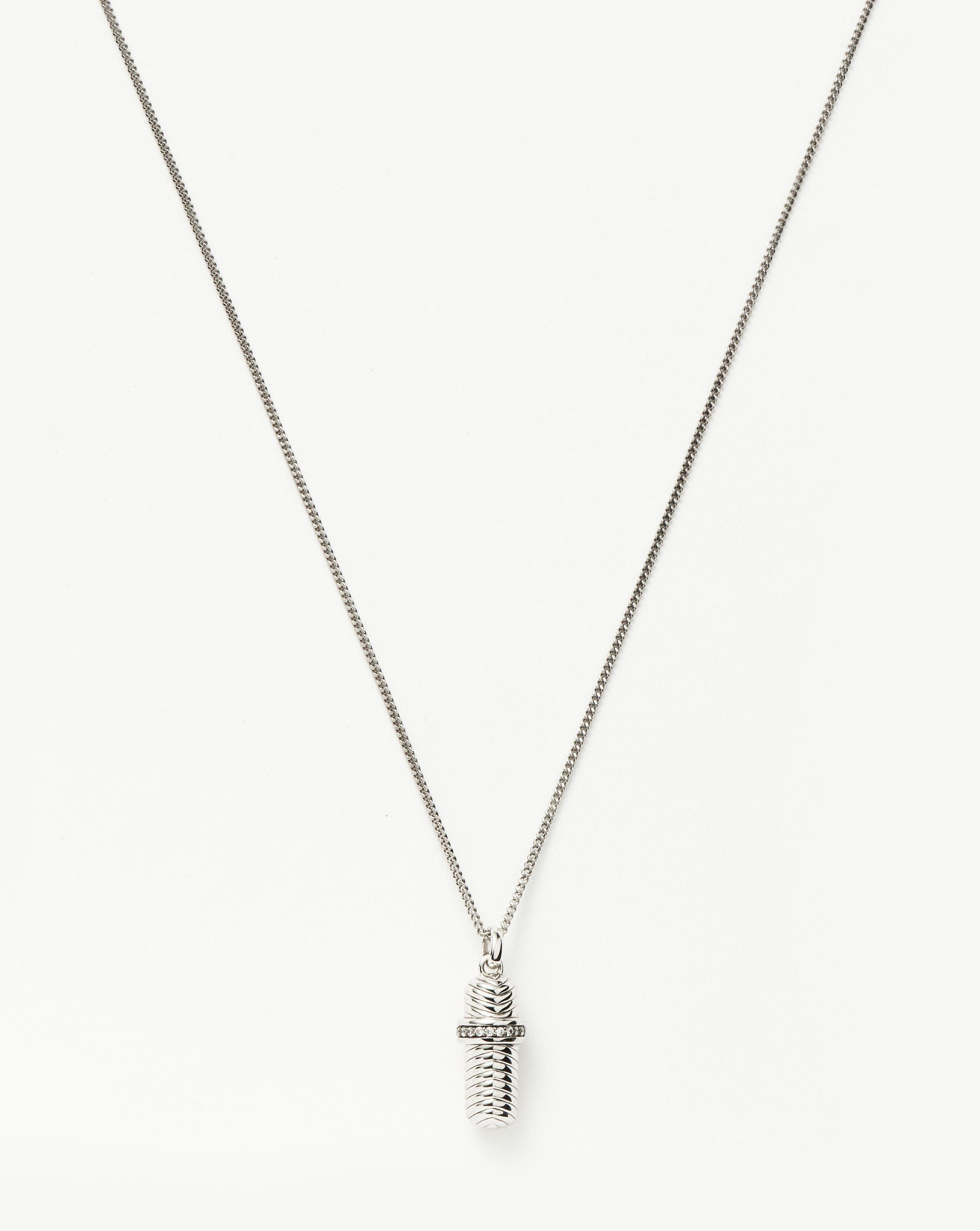 Hidden Message Pendant Necklace with Scroll | Silver Plated