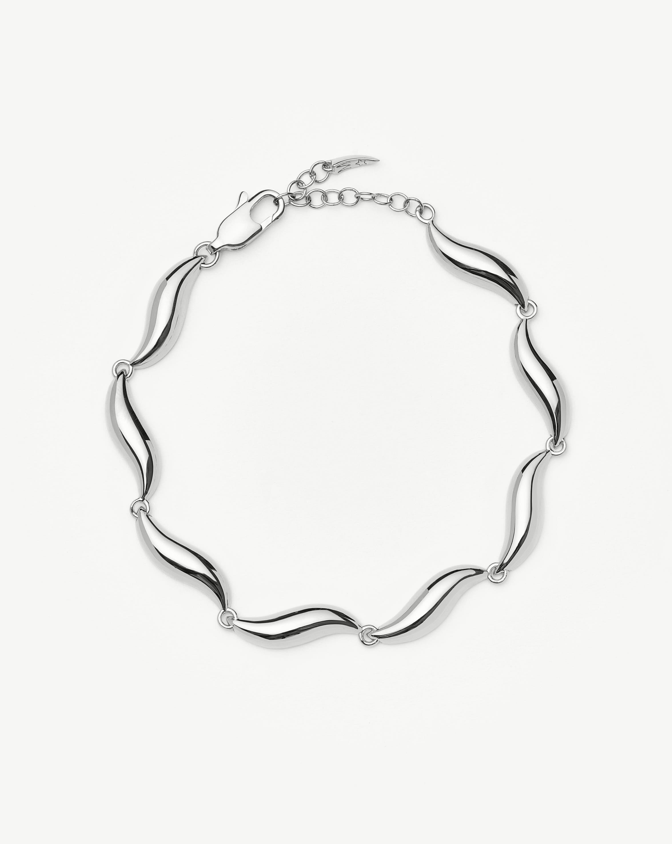 Signature Link Chain Bracelet | Silver Plated Adjustable | Savi