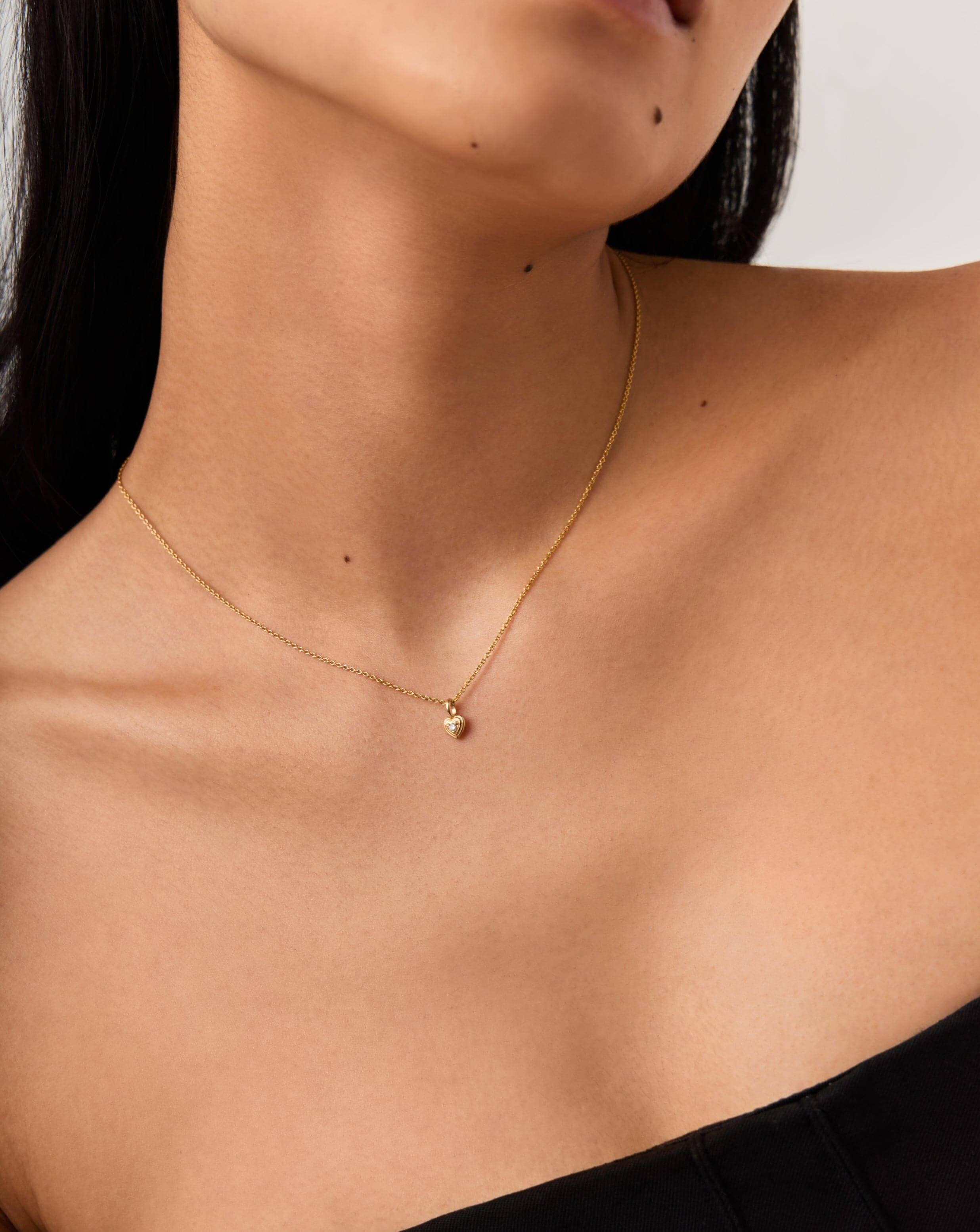 14k Gold Diamond Heart Pendant Necklace | Recycled & Conflict-Free