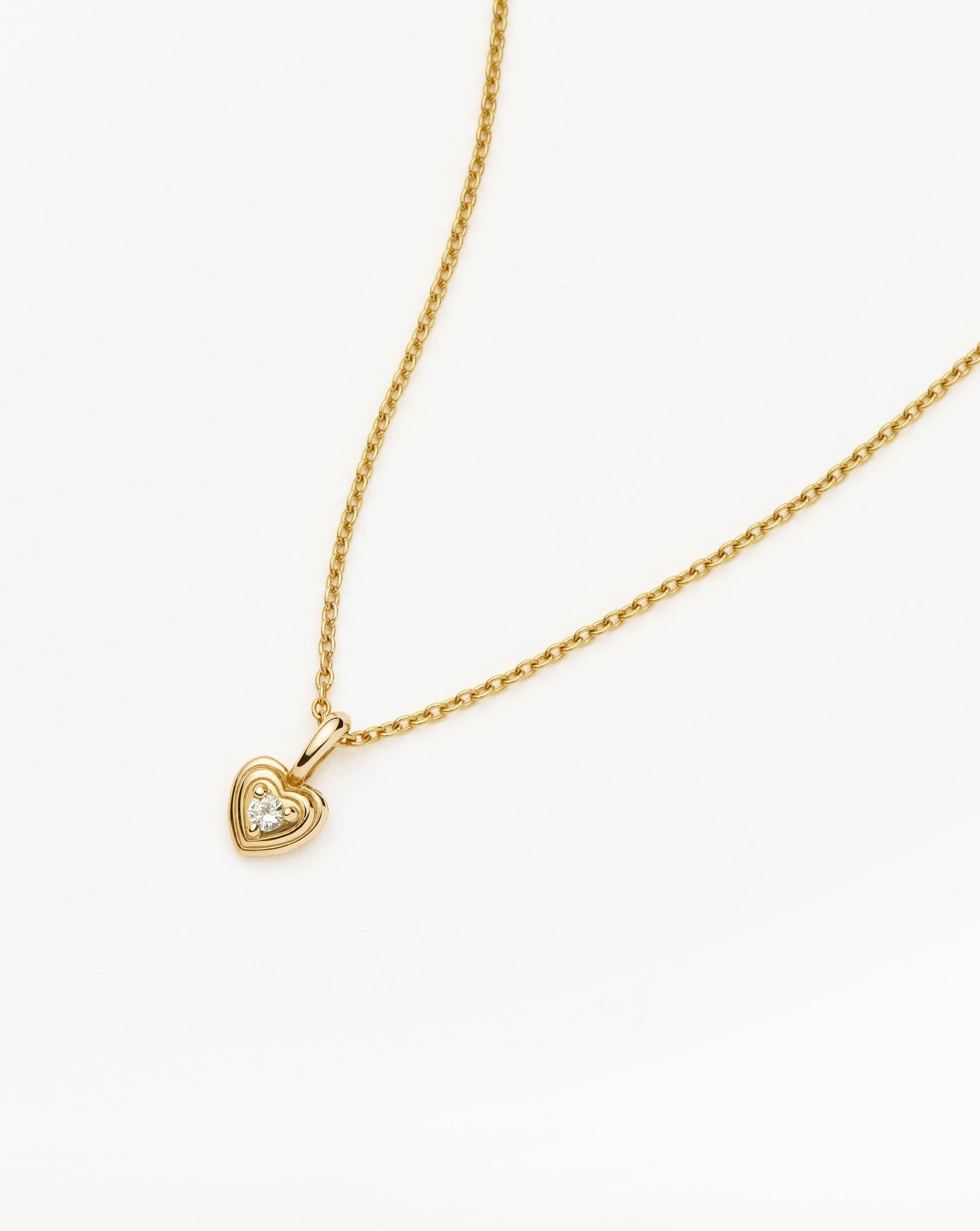14k Gold Diamond Heart Pendant Necklace | Recycled & Conflict-Free