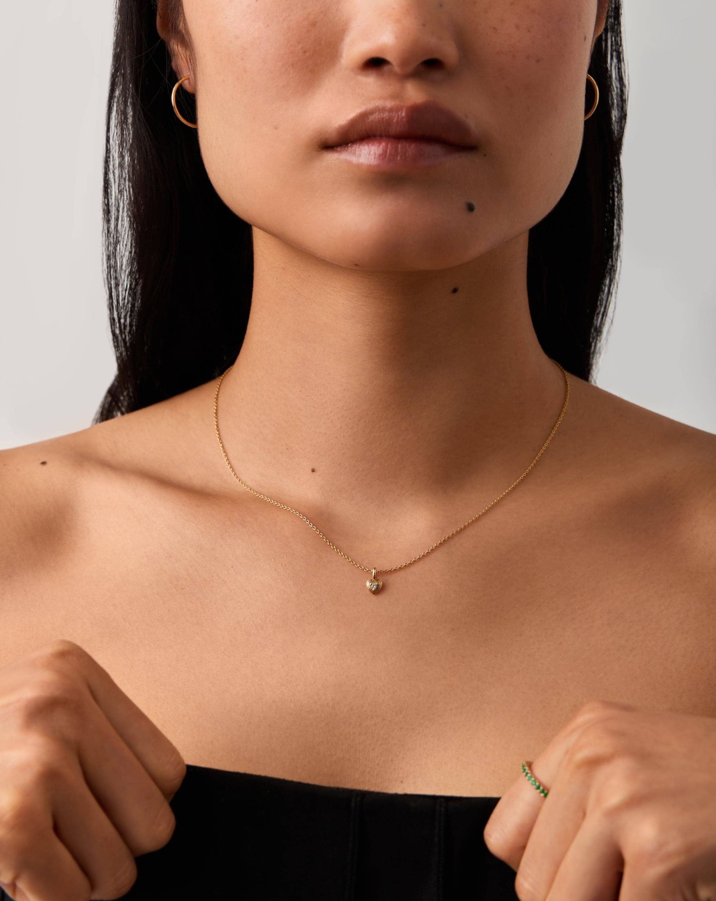 14k Gold Diamond Heart Pendant Necklace | Recycled & Conflict-Free