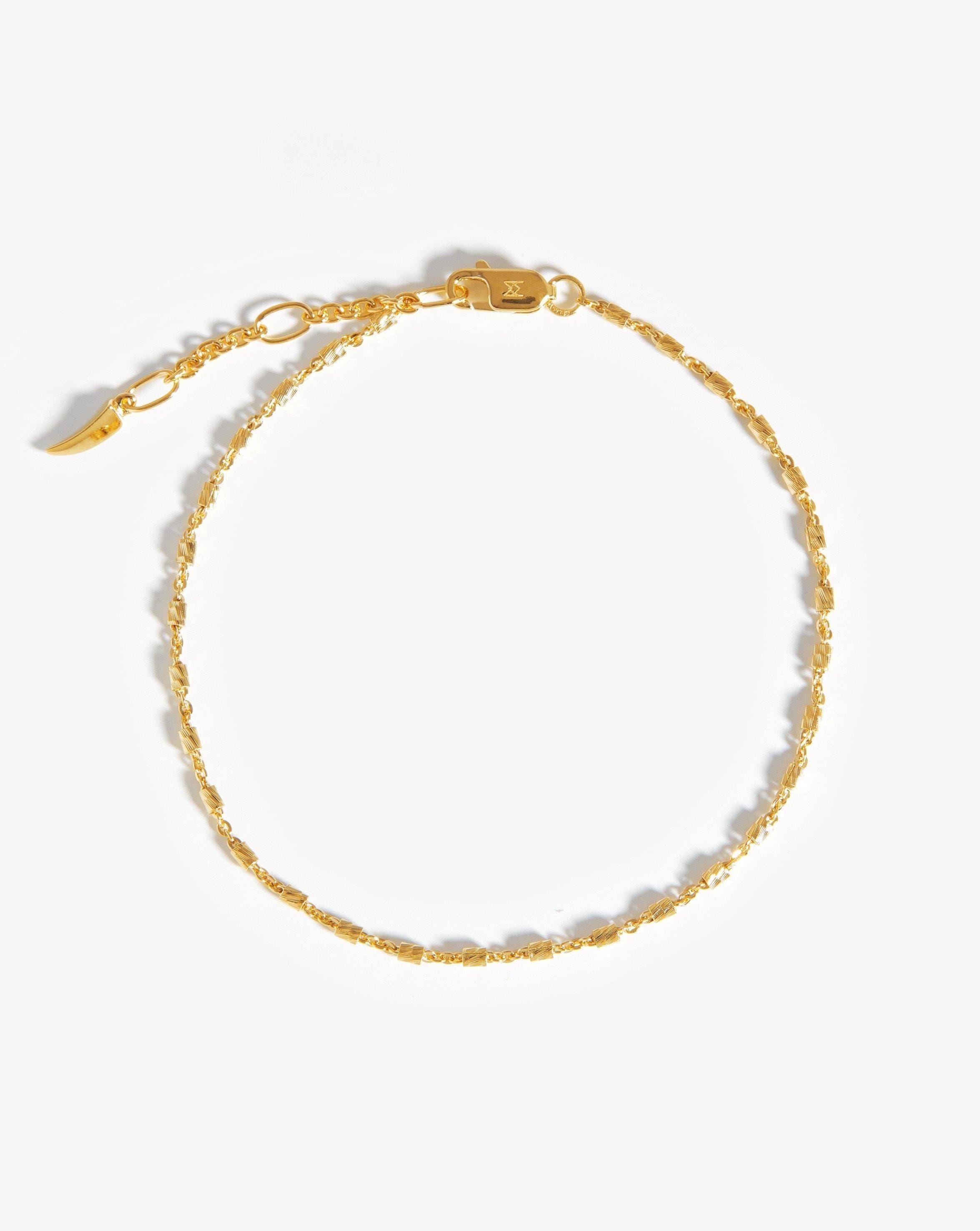 14k Solid Gold Chain Bracelet with Faceted Beads | Fine Vervelle