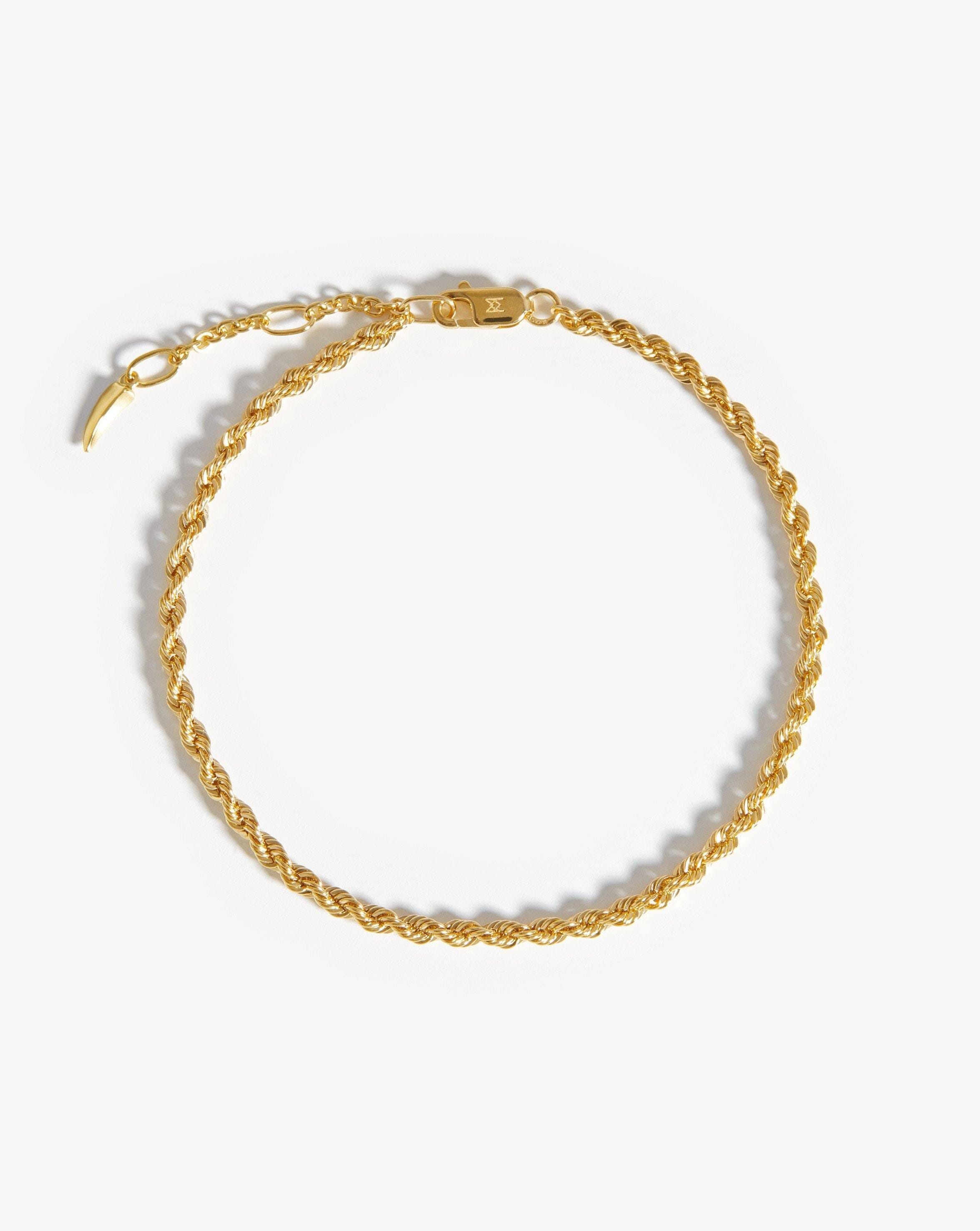 14k Gold Rope Chain Bracelet for Men & Women | Handcrafted Italian Design