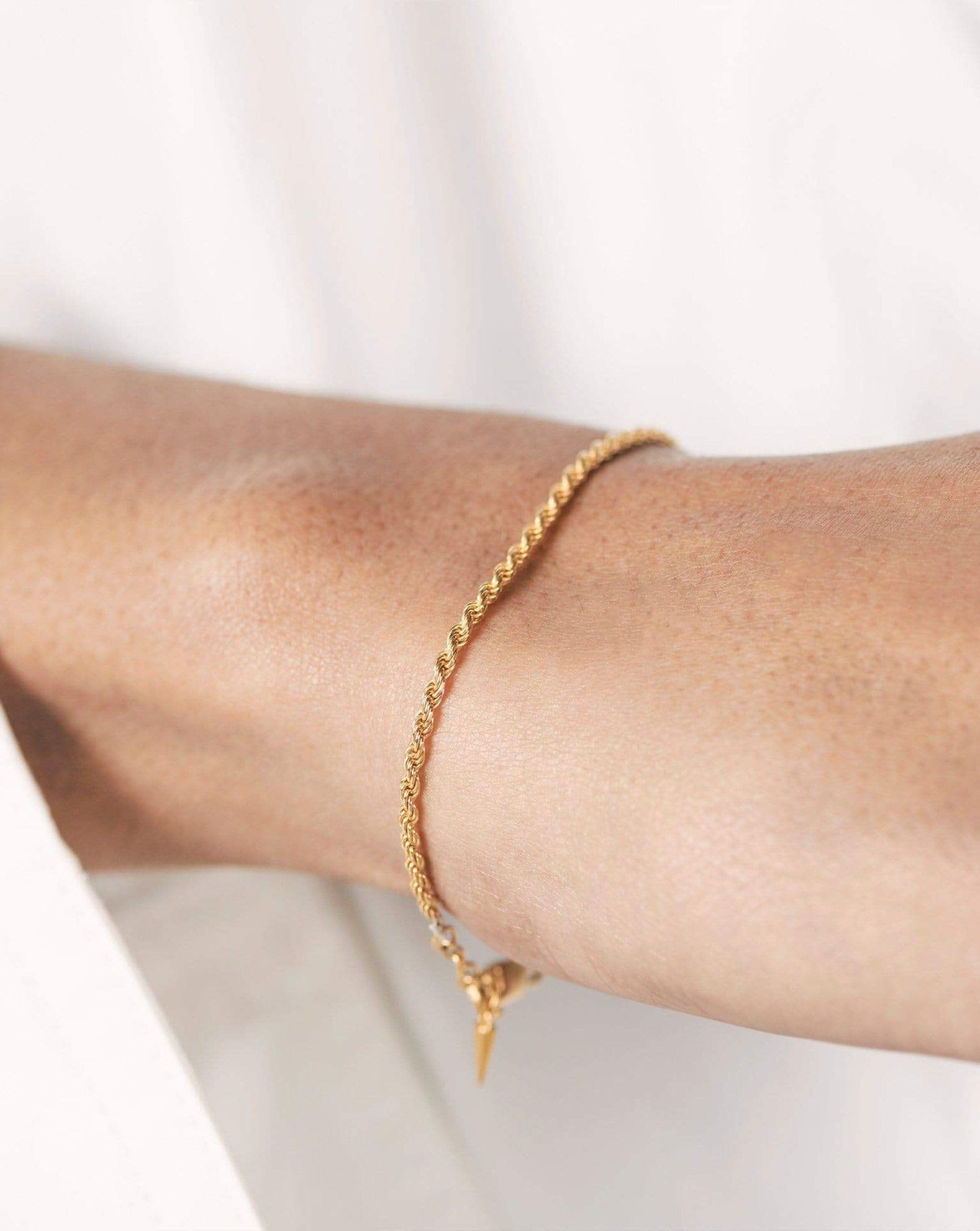 14k Gold Rope Chain Bracelet for Men & Women | Handcrafted Italian Design
