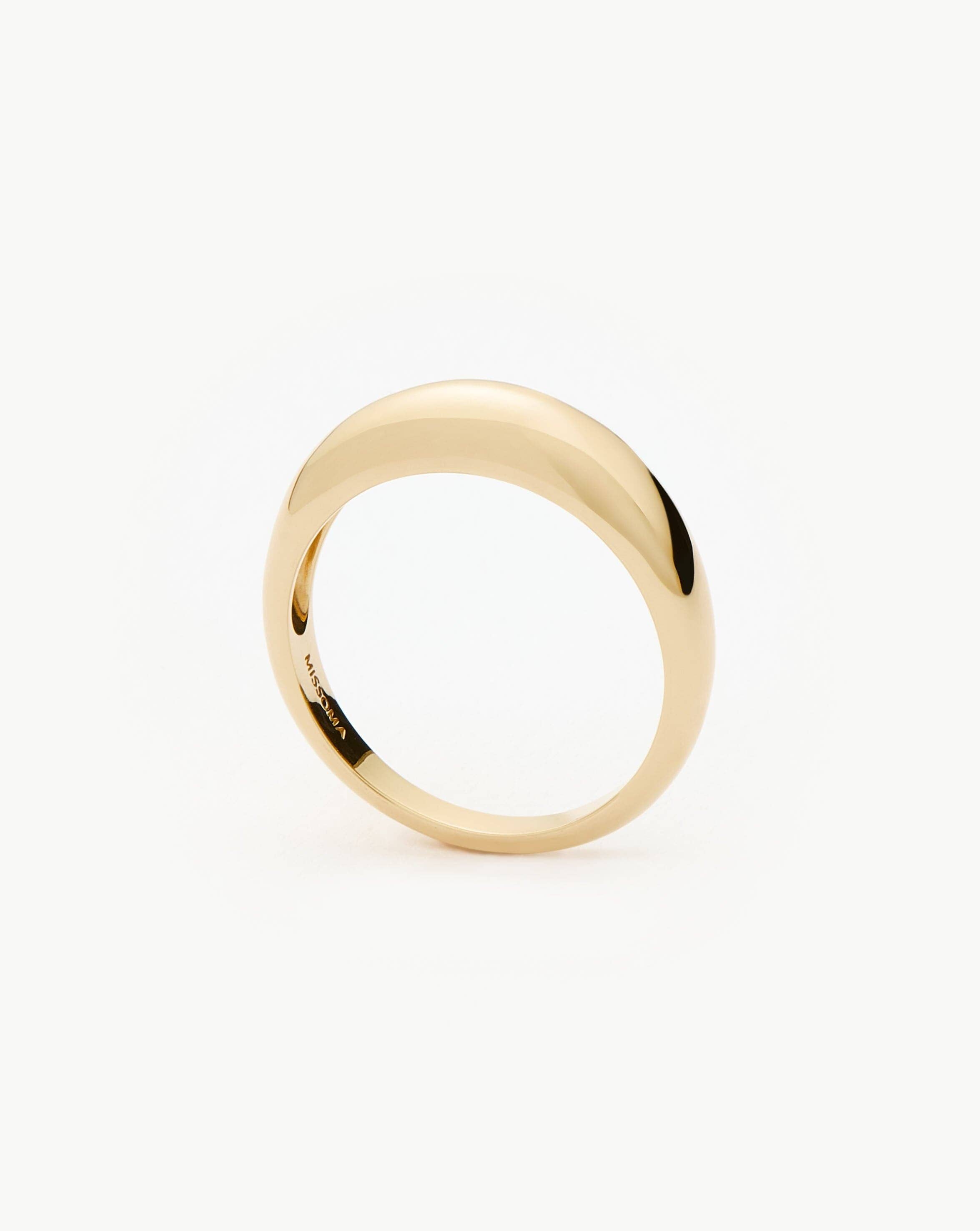 14k Solid Gold Dome Ring for Stacking | Recycled Gold Jewelry