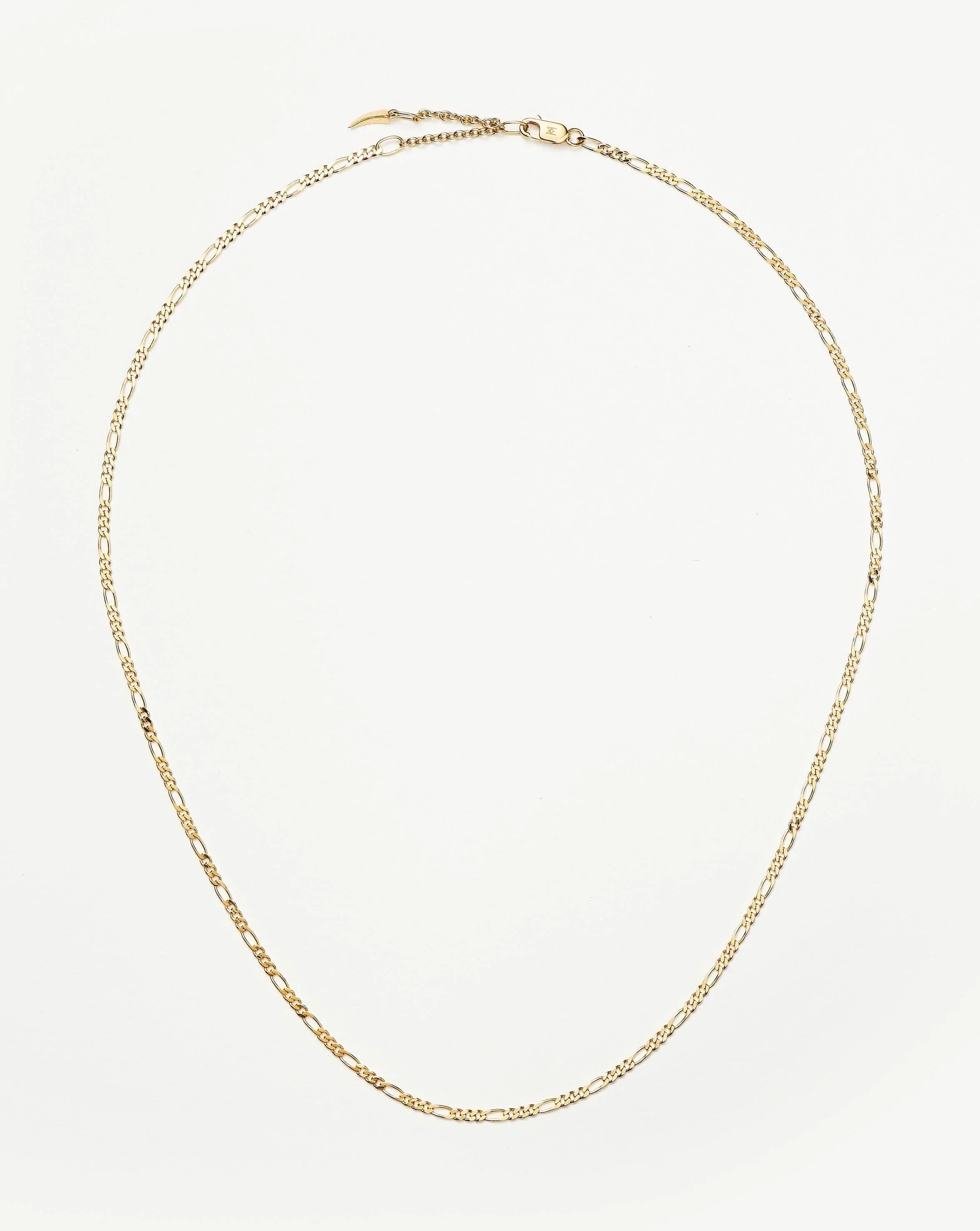 14ct Solid Gold Figaro Chain Necklace | Gender Neutral Jewelry