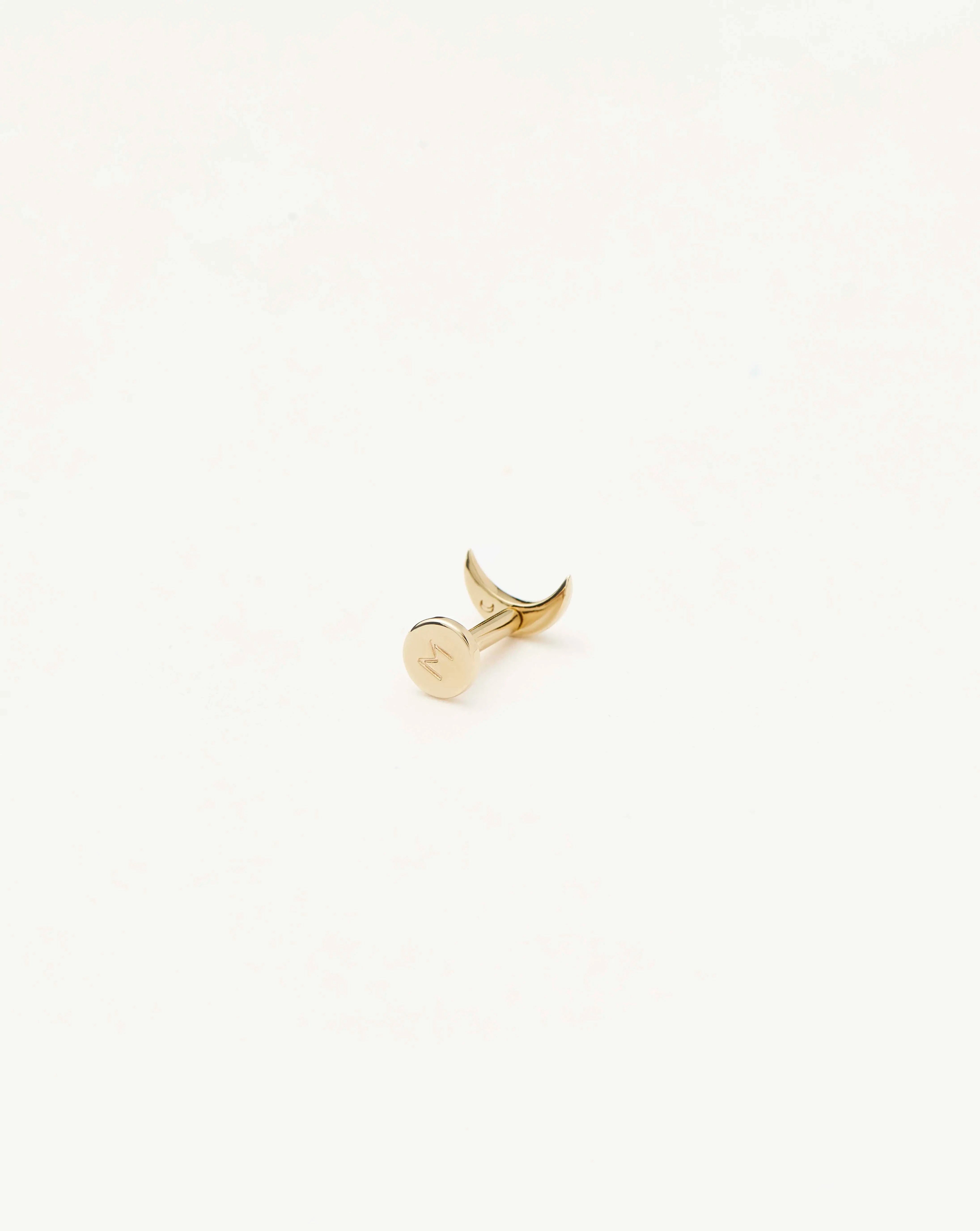 14k Yellow Gold Crescent Moon Stud Earrings | Fine Moon