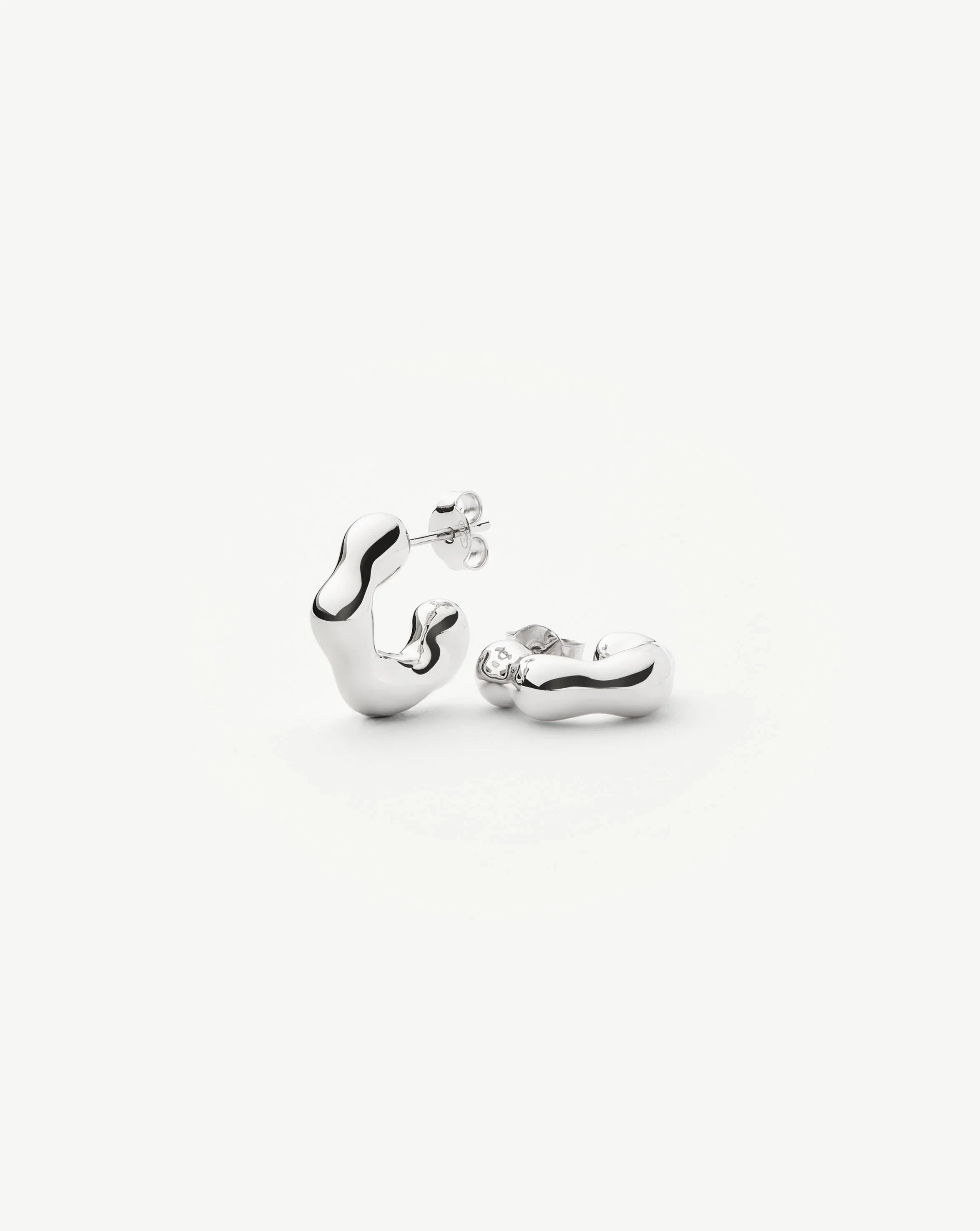 Small Puffy Hoop Earrings in Sterling Silver | Eny Lee Parker