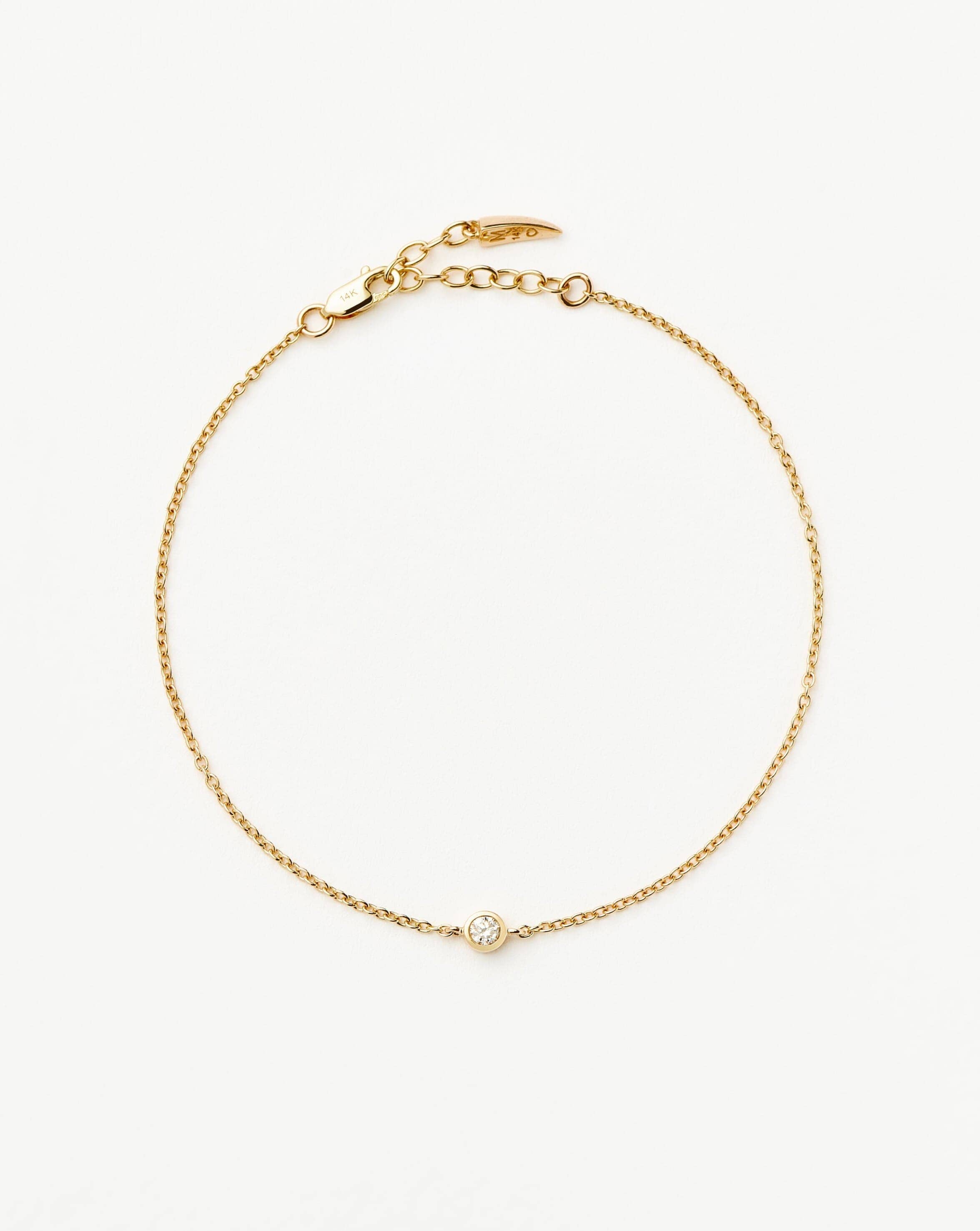 14k Gold Solitaire Diamond Bracelet | Recycled Gold & Conflict-Free