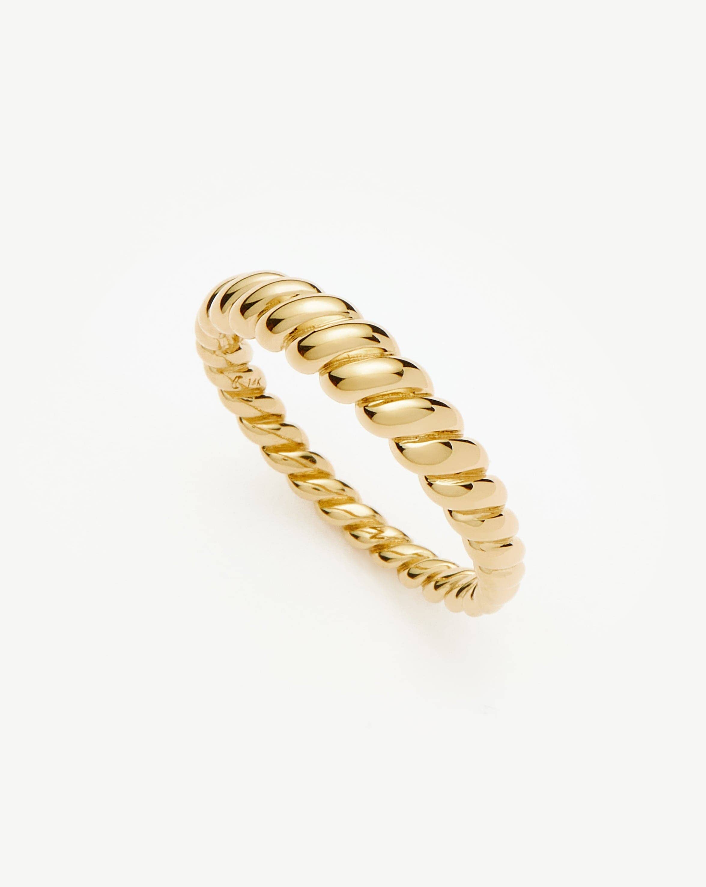 14k Solid Gold Twisted Ring | Recycled Gold Classic Band