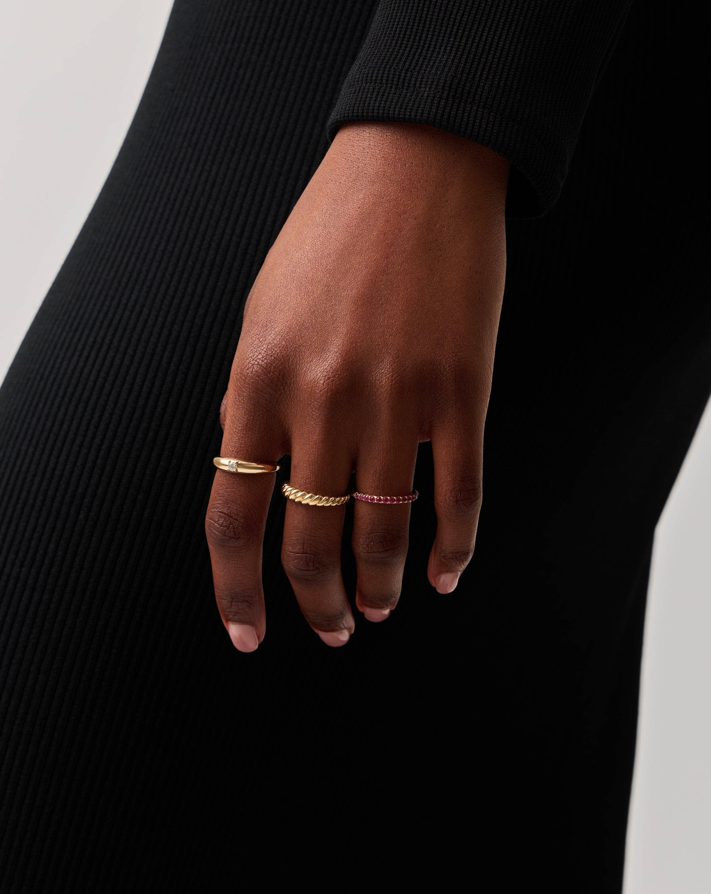 14k Solid Gold Twisted Ring | Recycled Gold Classic Band