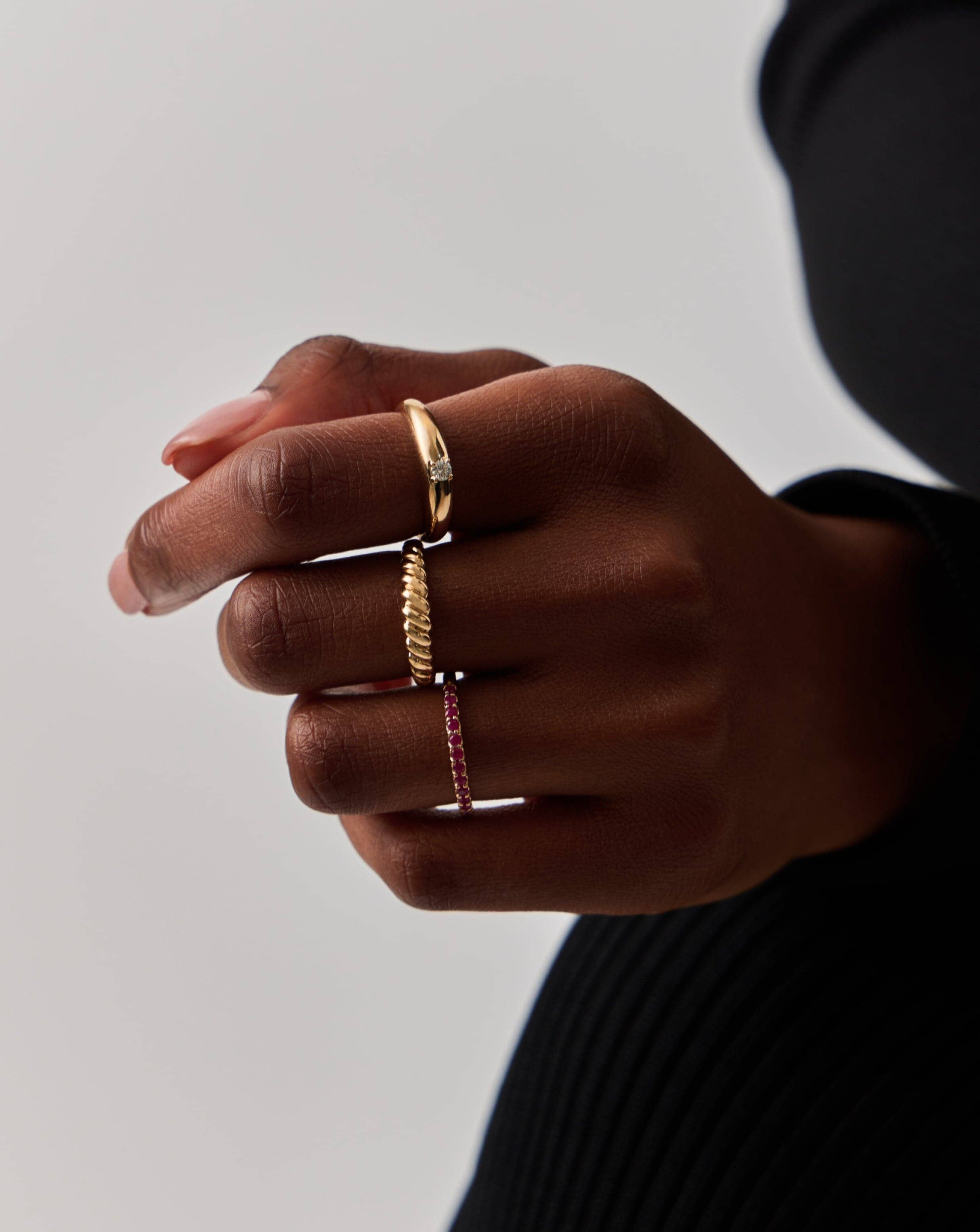 14k Solid Gold Twisted Ring | Recycled Gold Classic Band
