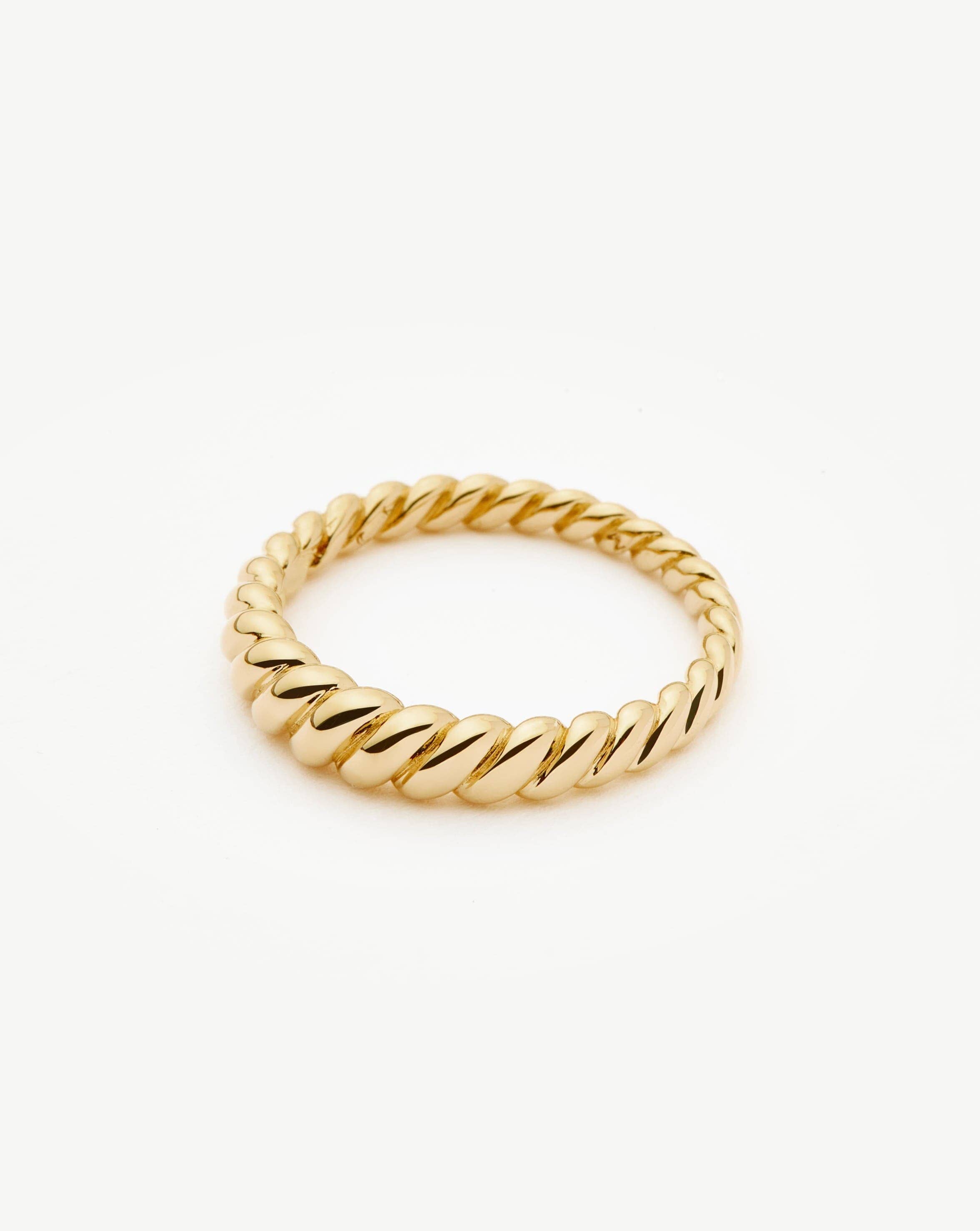 14k Solid Gold Twisted Ring | Recycled Gold Classic Band