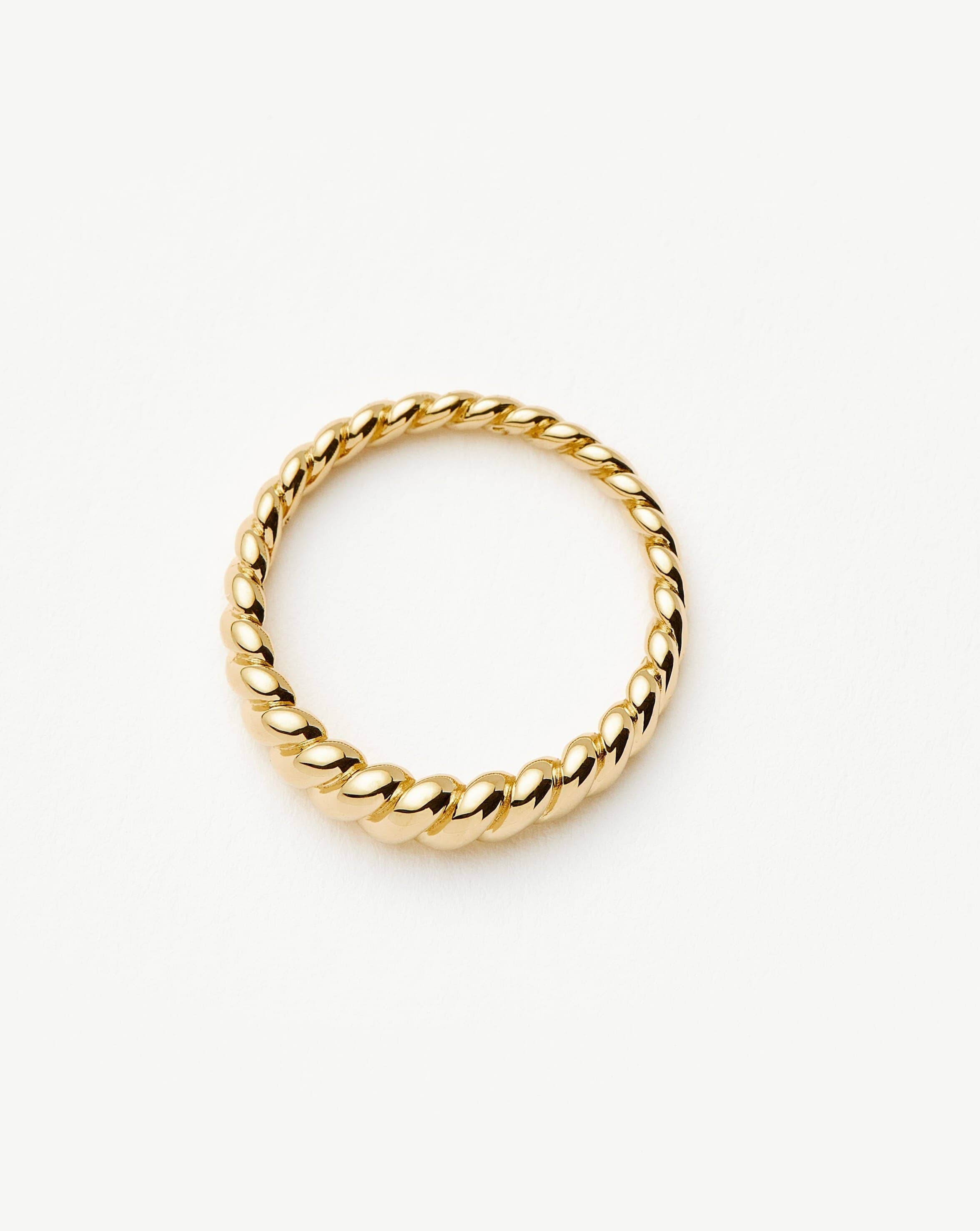 14k Solid Gold Twisted Ring | Recycled Gold Classic Band