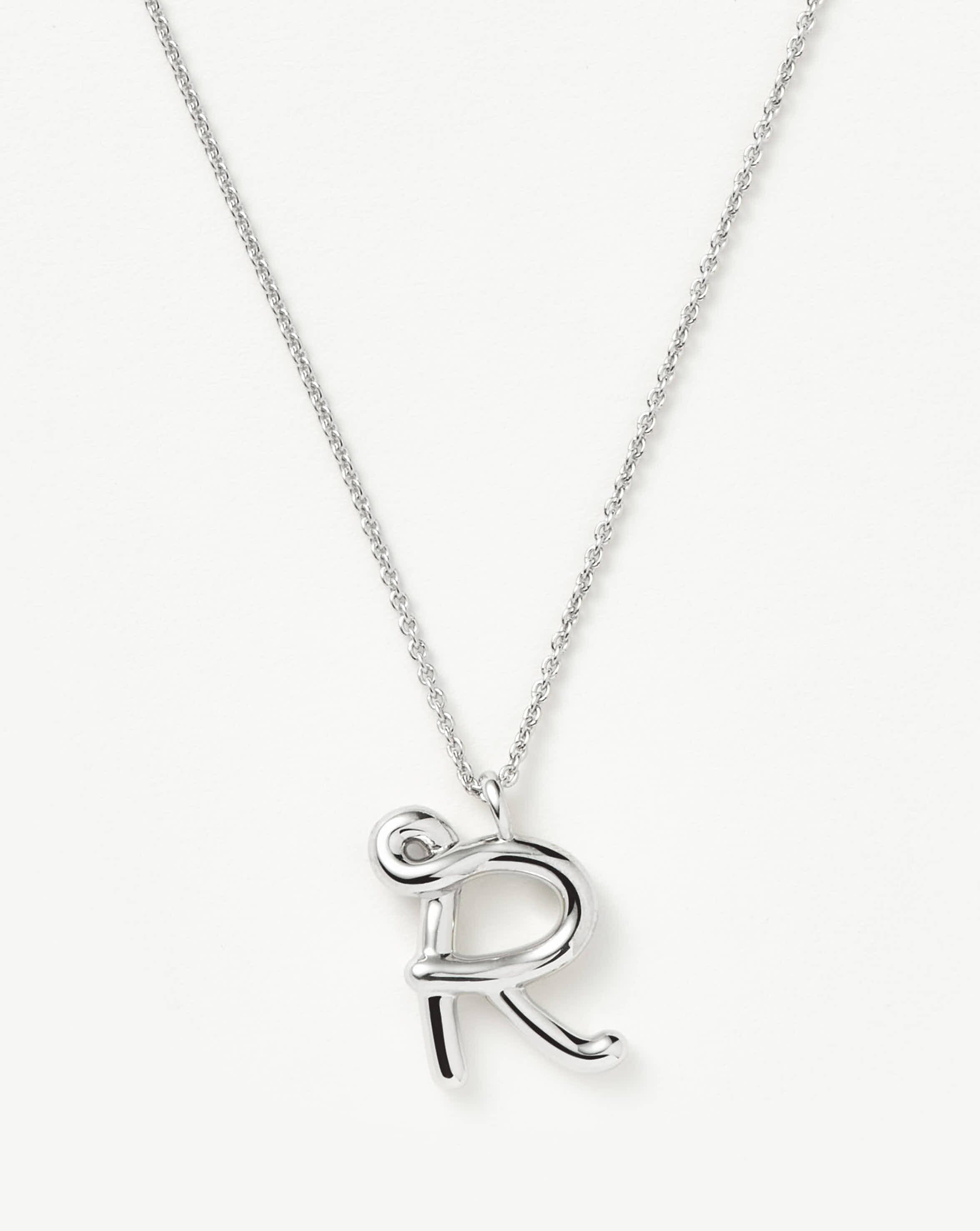 Curly Initial Pendant Necklace - Sterling Silver | Molten Jewelry