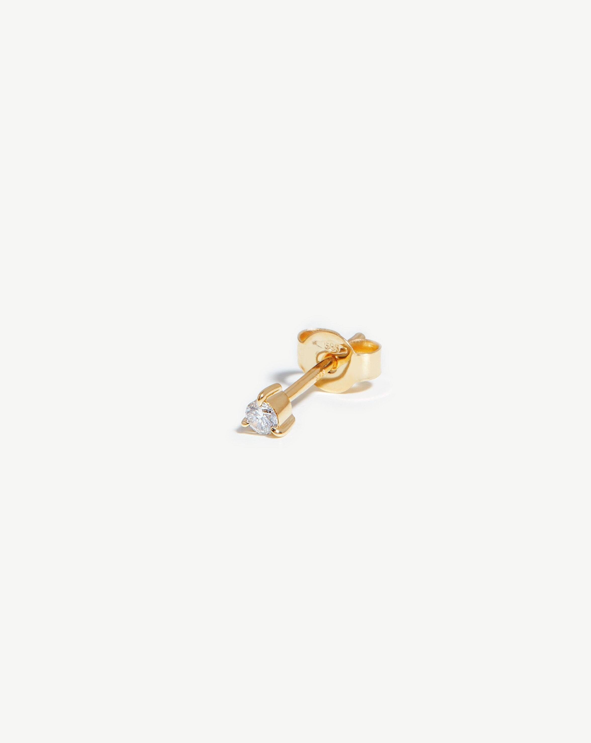 14K Gold Solitaire Diamond Stud Earrings | Recycled & Certified