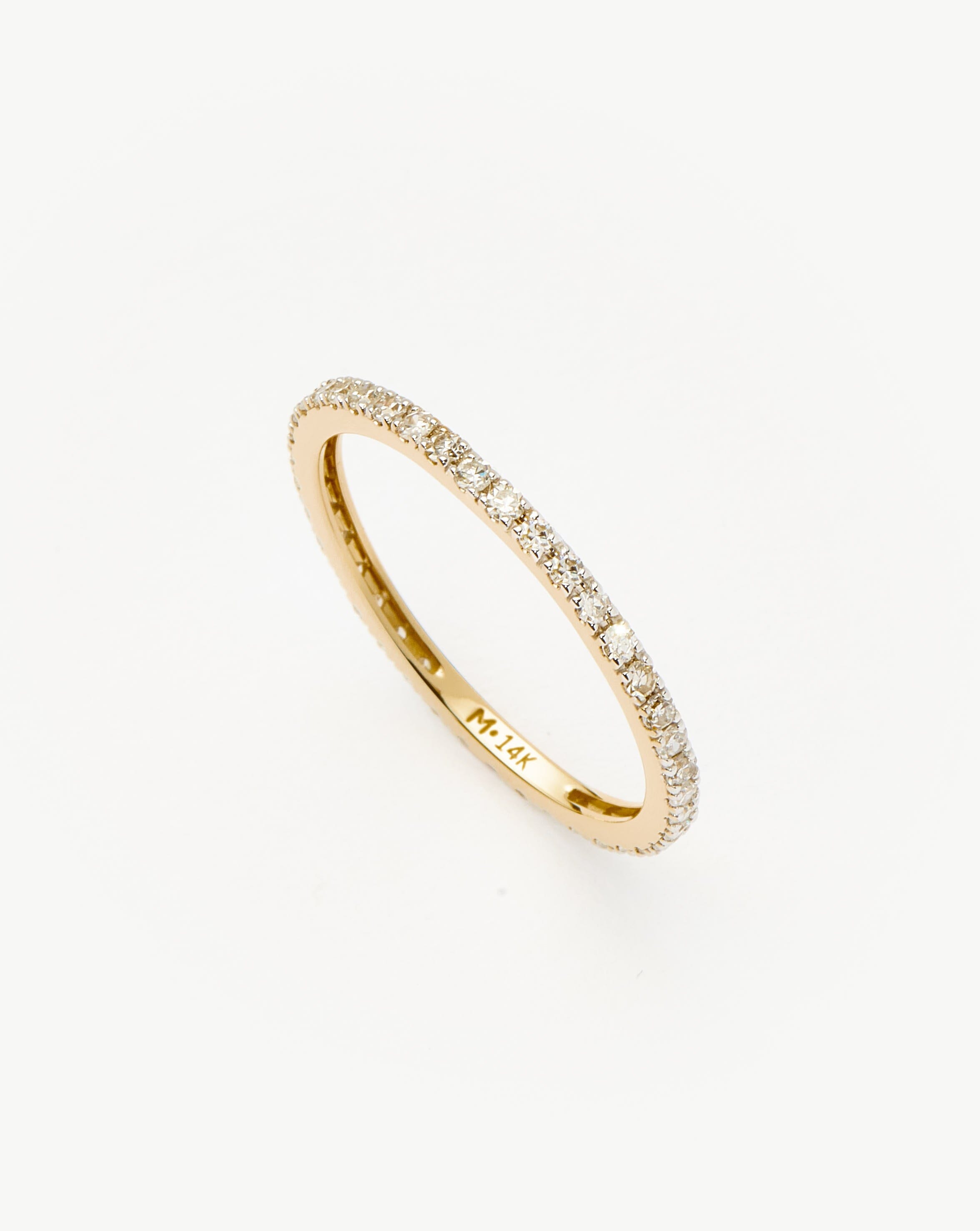 14k Solid Gold Diamond Eternity Ring | Slim & Handcrafted