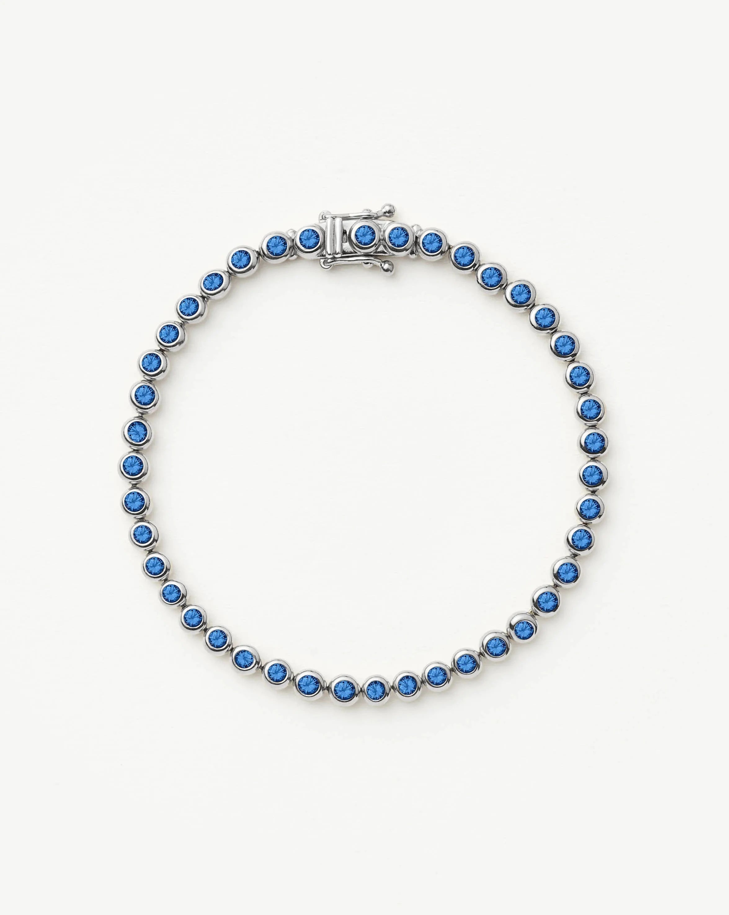 Sapphire Blue Tennis Bracelet | Sterling Silver Nano-Crystal Jewelry