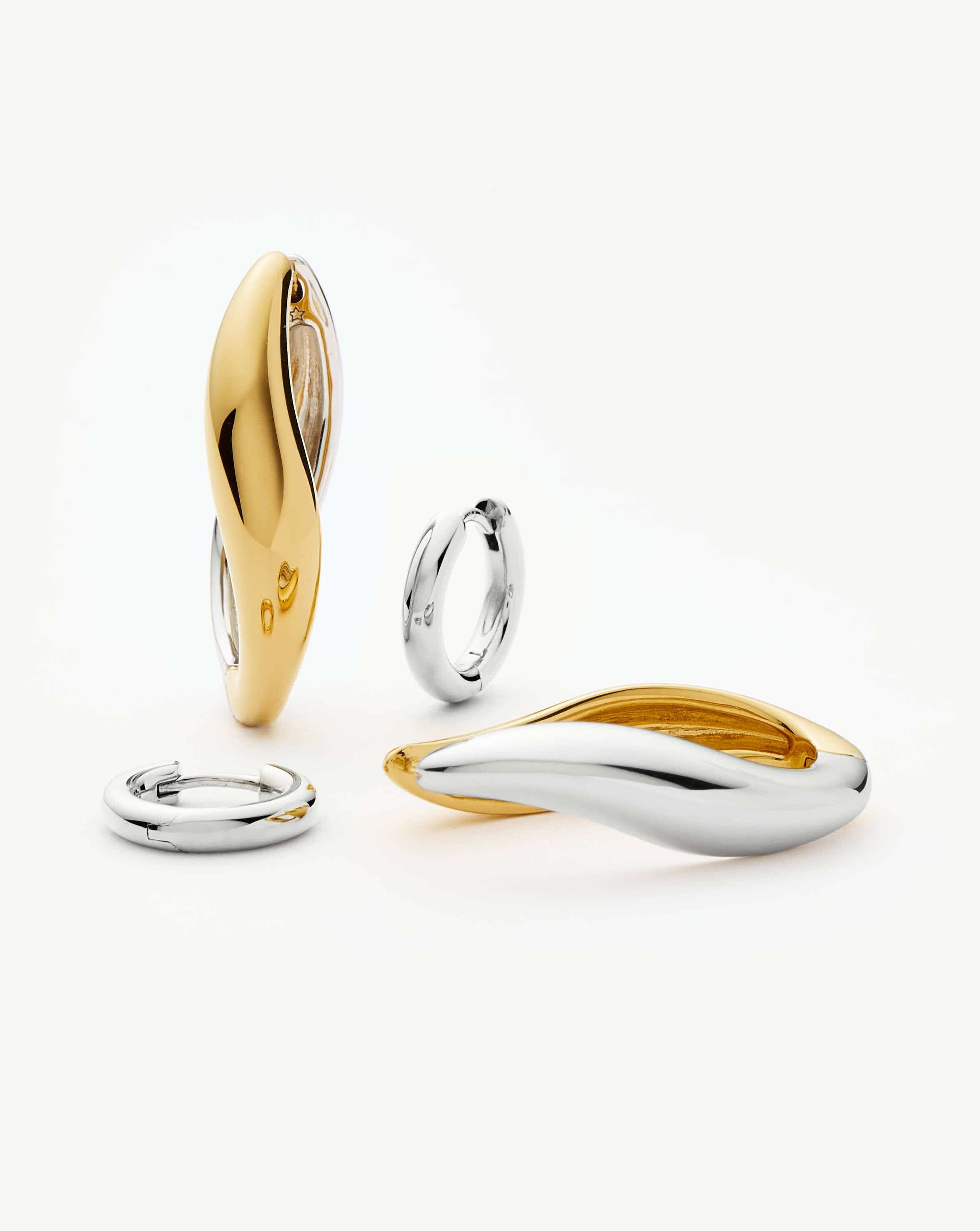 Gold & Silver Hoop Earrings Set for Everyday Wear | Savi Signature