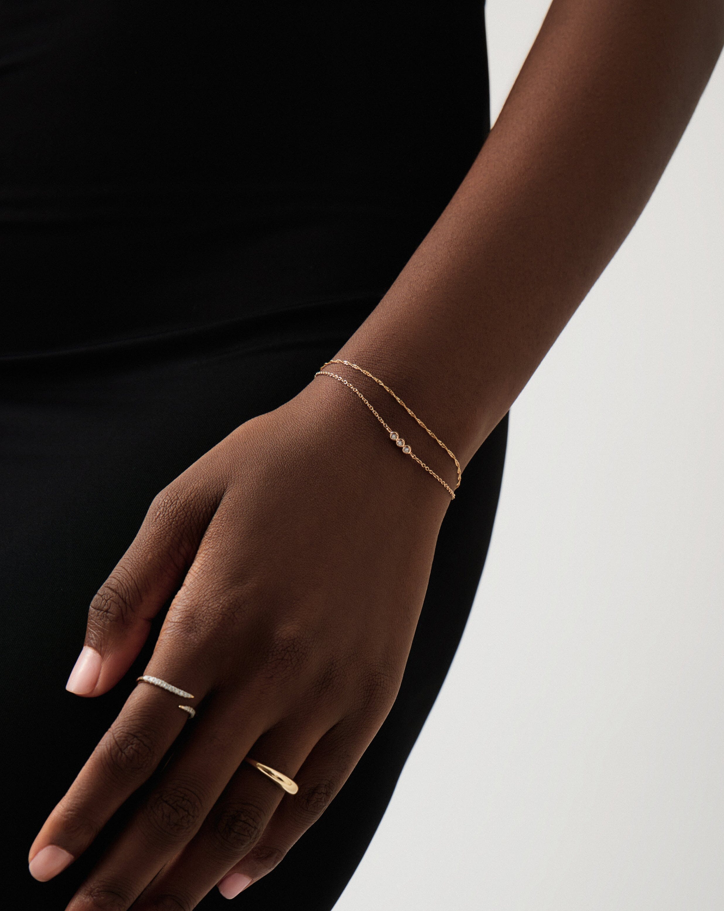 14k Solid Gold Diamond Bracelet Set with Twisted Chain | Missoma
