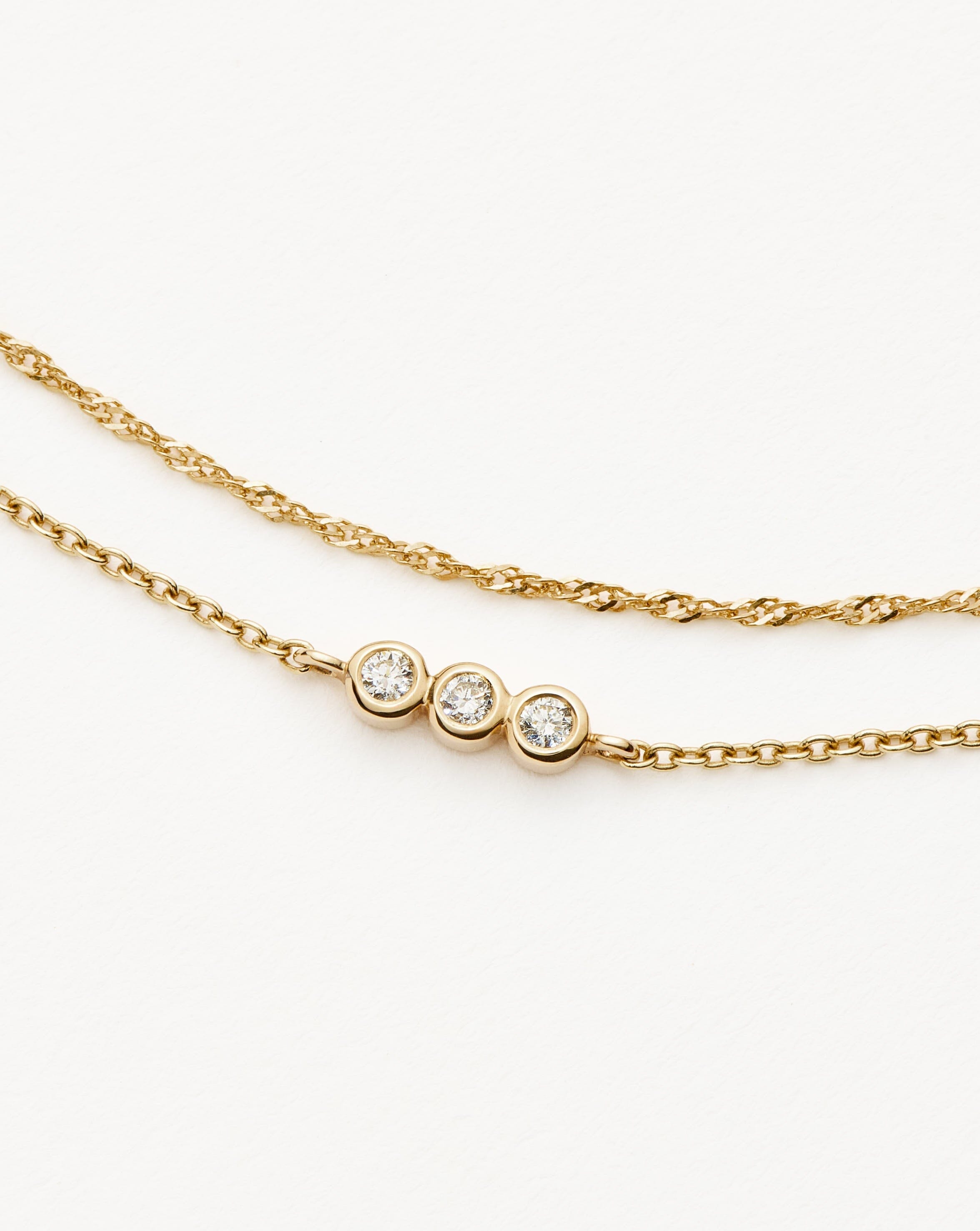 14k Solid Gold Diamond Bracelet Set with Twisted Chain | Missoma